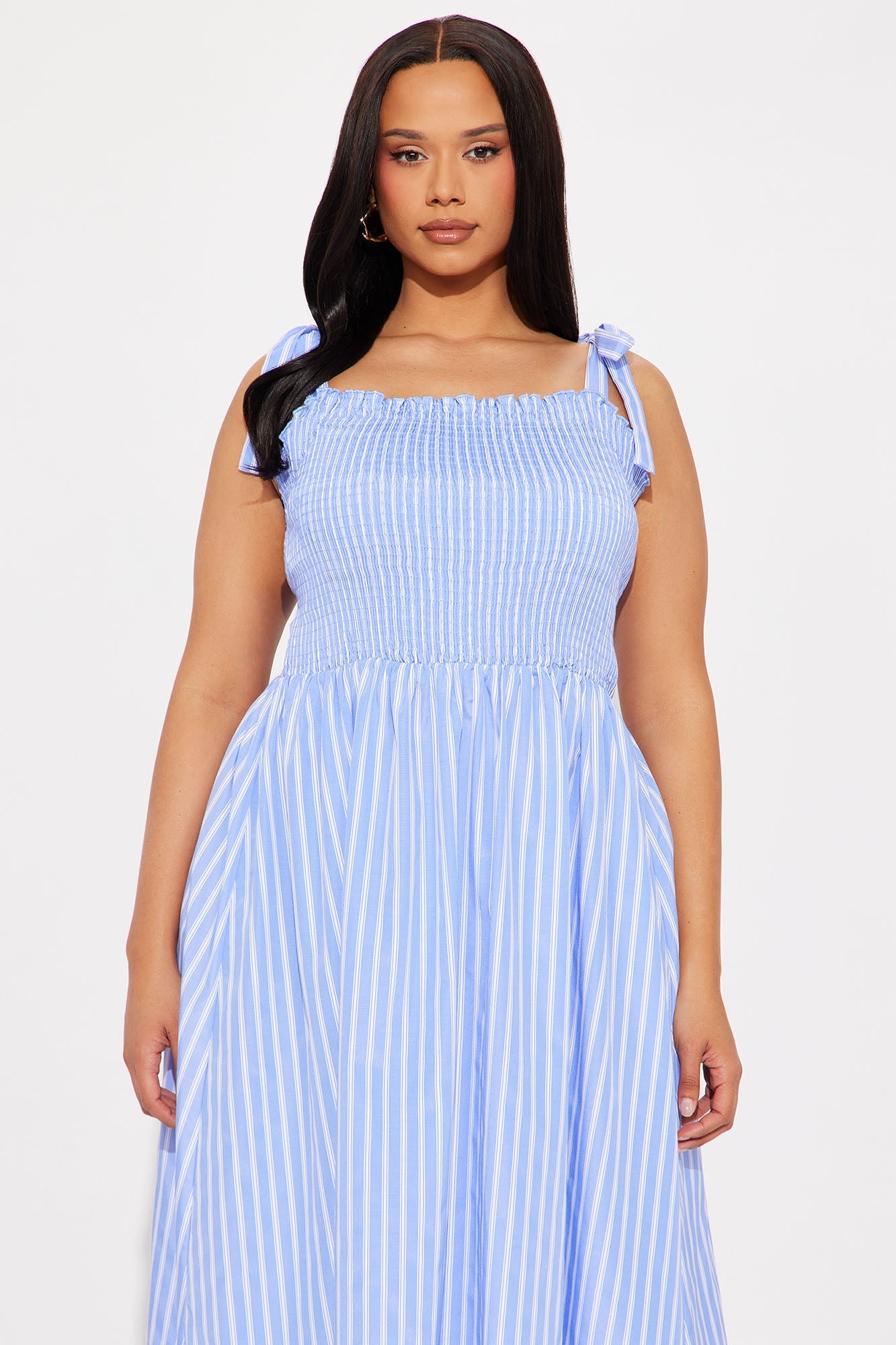 Kassi Poplin Maxi Dress - Blue/combo