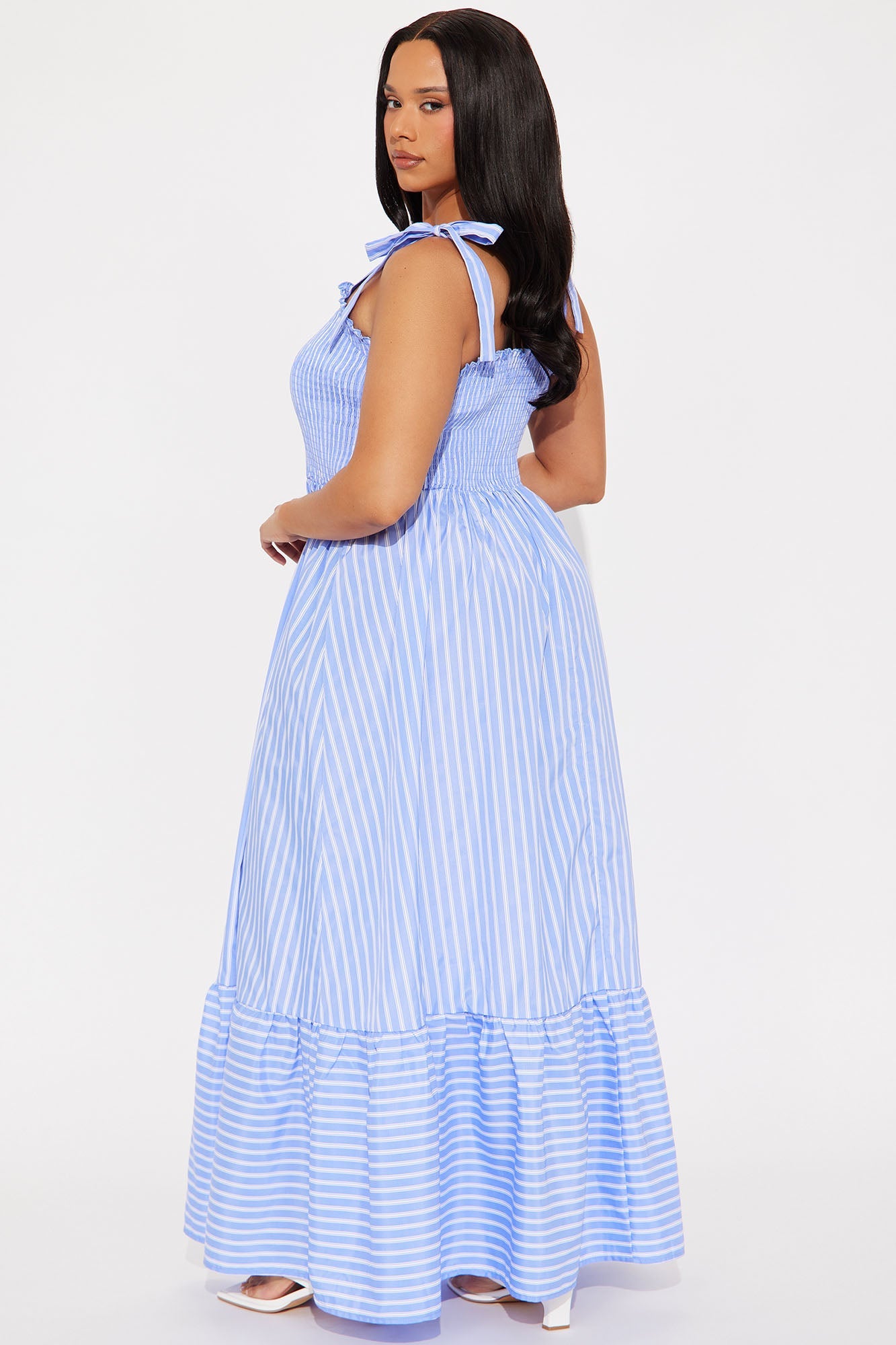 Kassi Poplin Maxi Dress - Blue/combo