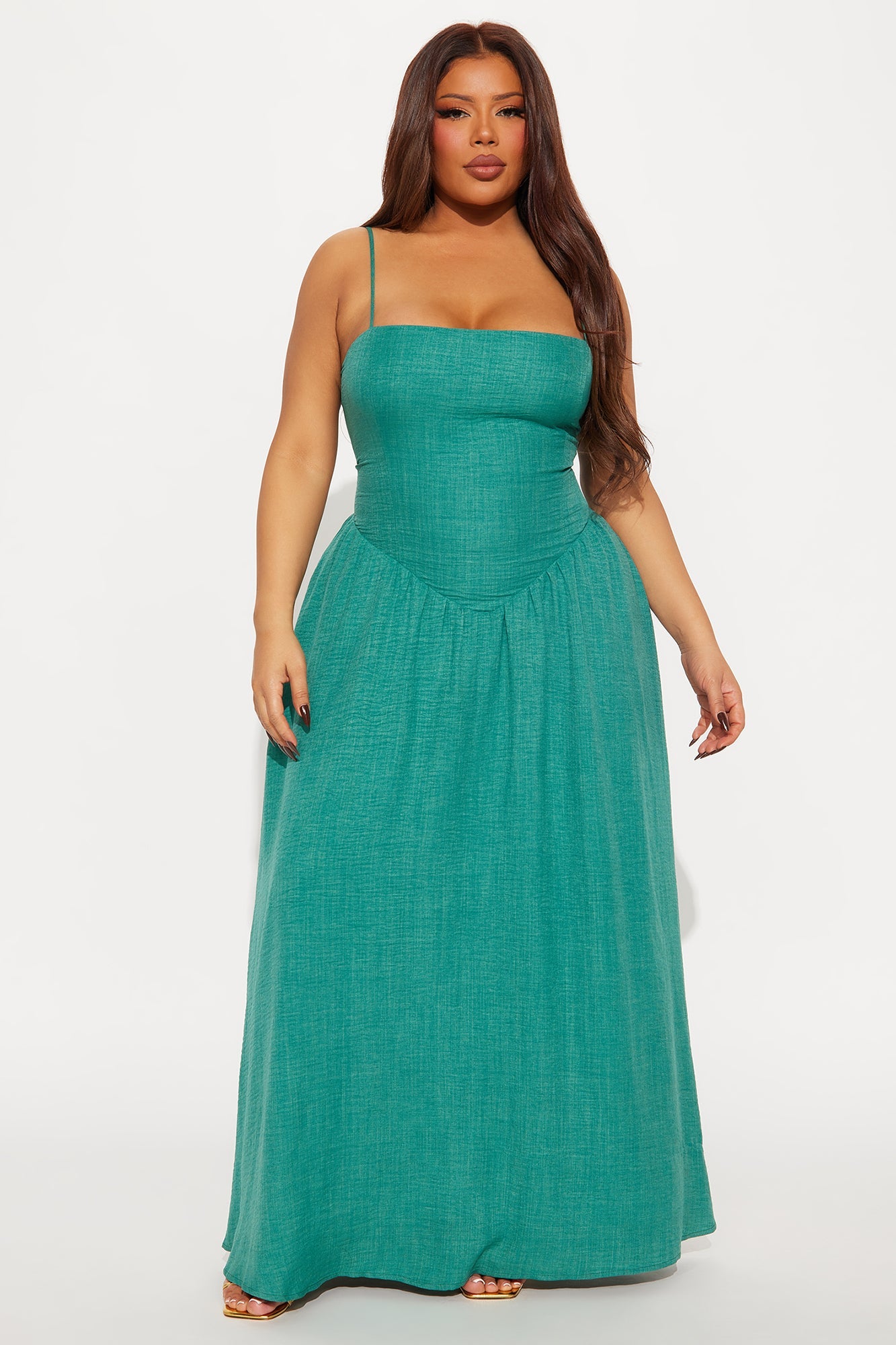 Salina A Line Maxi Dress - Green