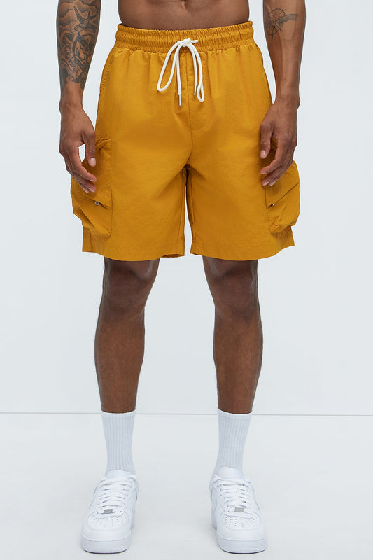 Take A Hike Cargo Shorts - Yellow