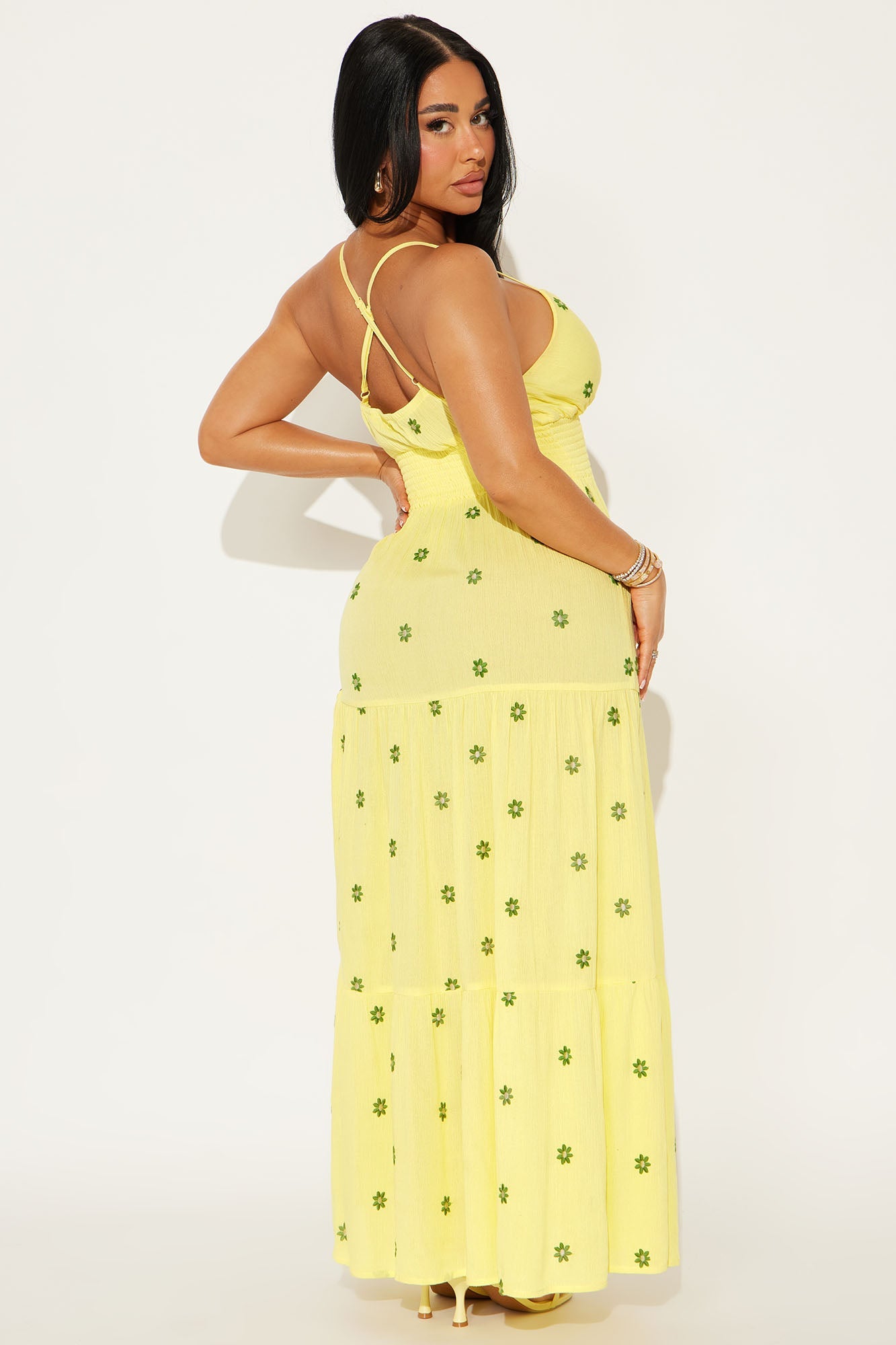 Alana Embroidered Maxi Dress - Butter Yellow