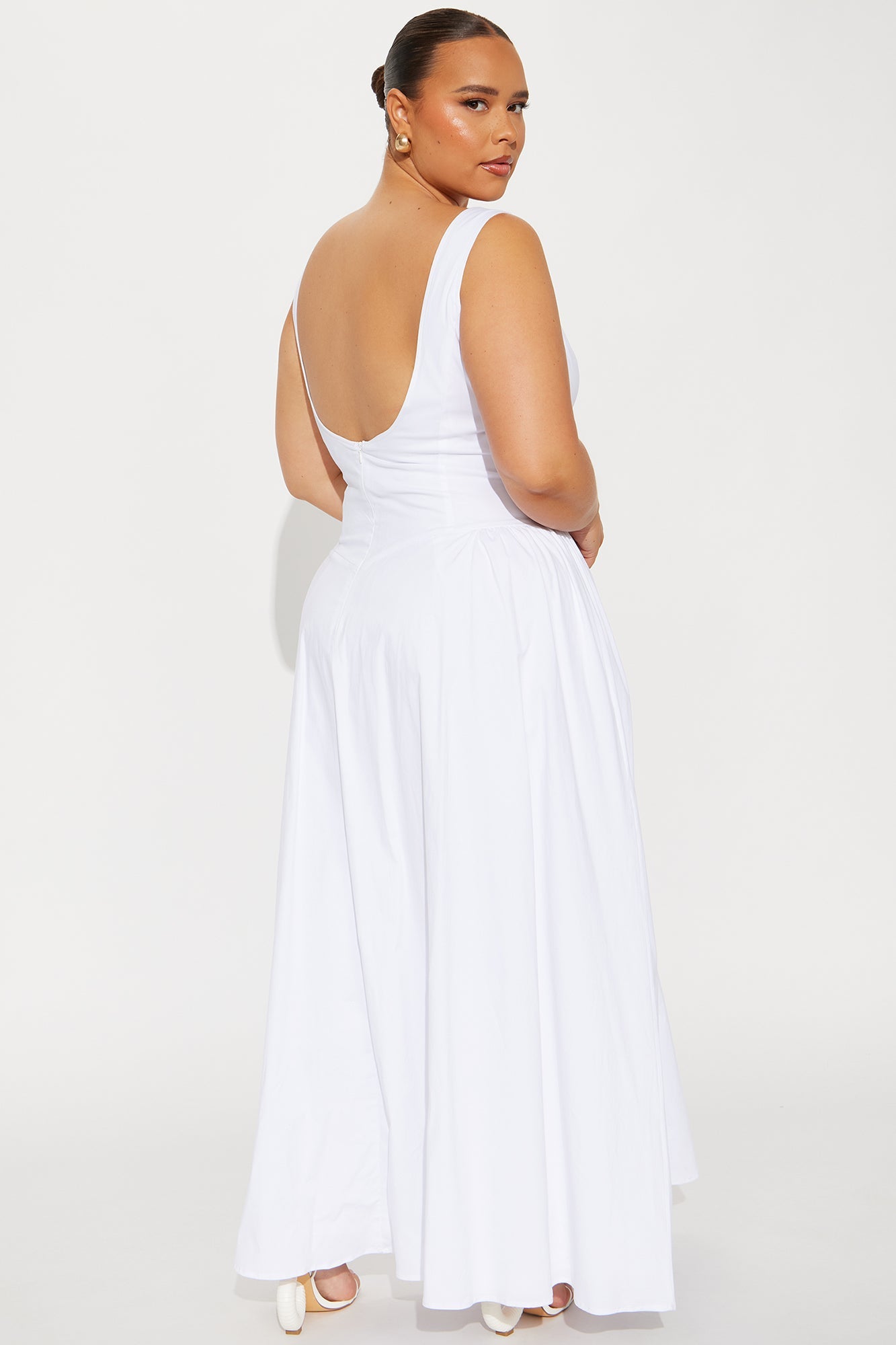 Anne Backless Maxi Dress - White