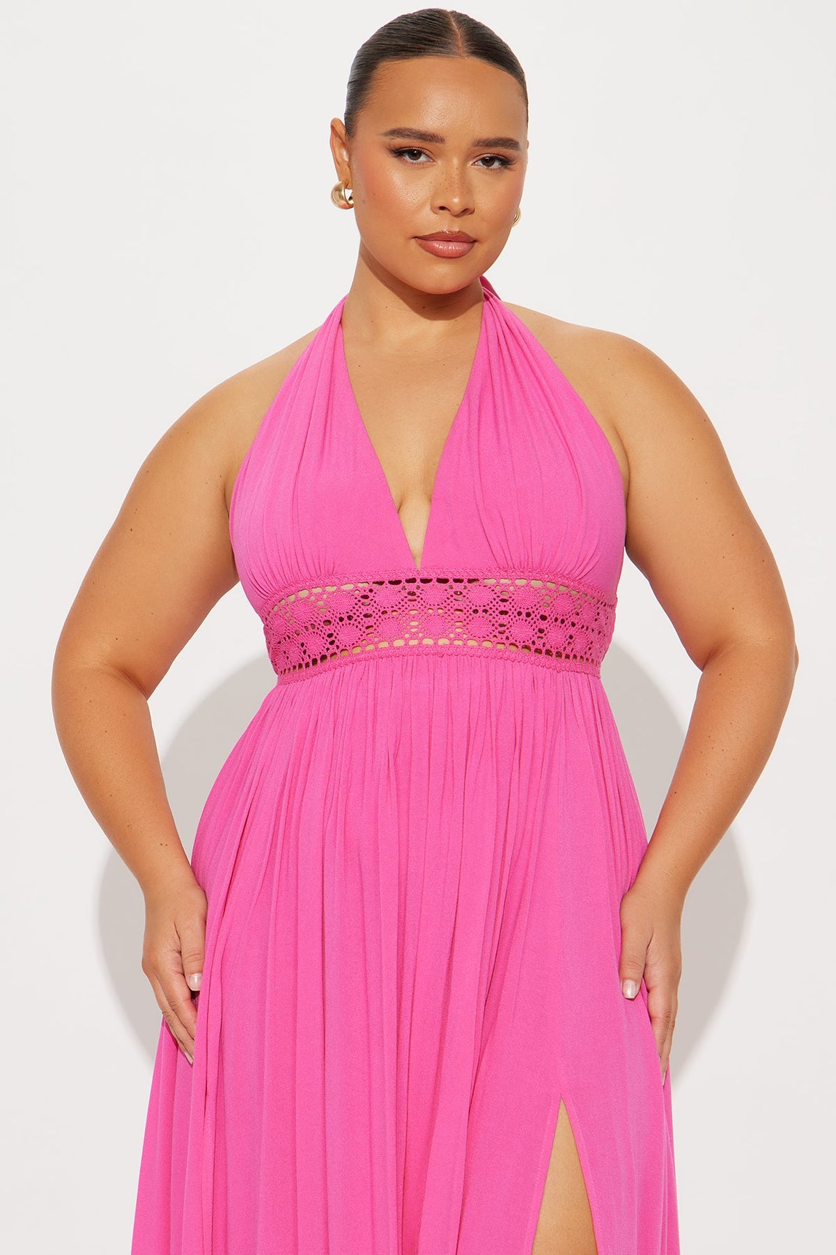 Jenna Gauze Maxi Dress - Hot Pink