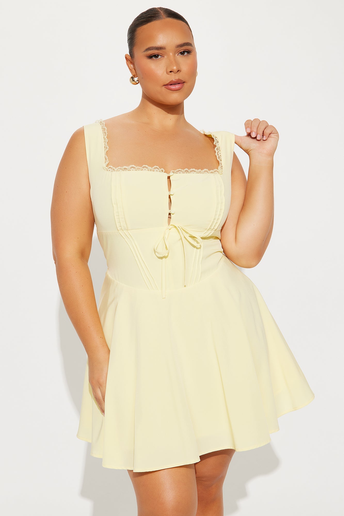 Truly Yours Corset Mini Dress - Butter Yellow