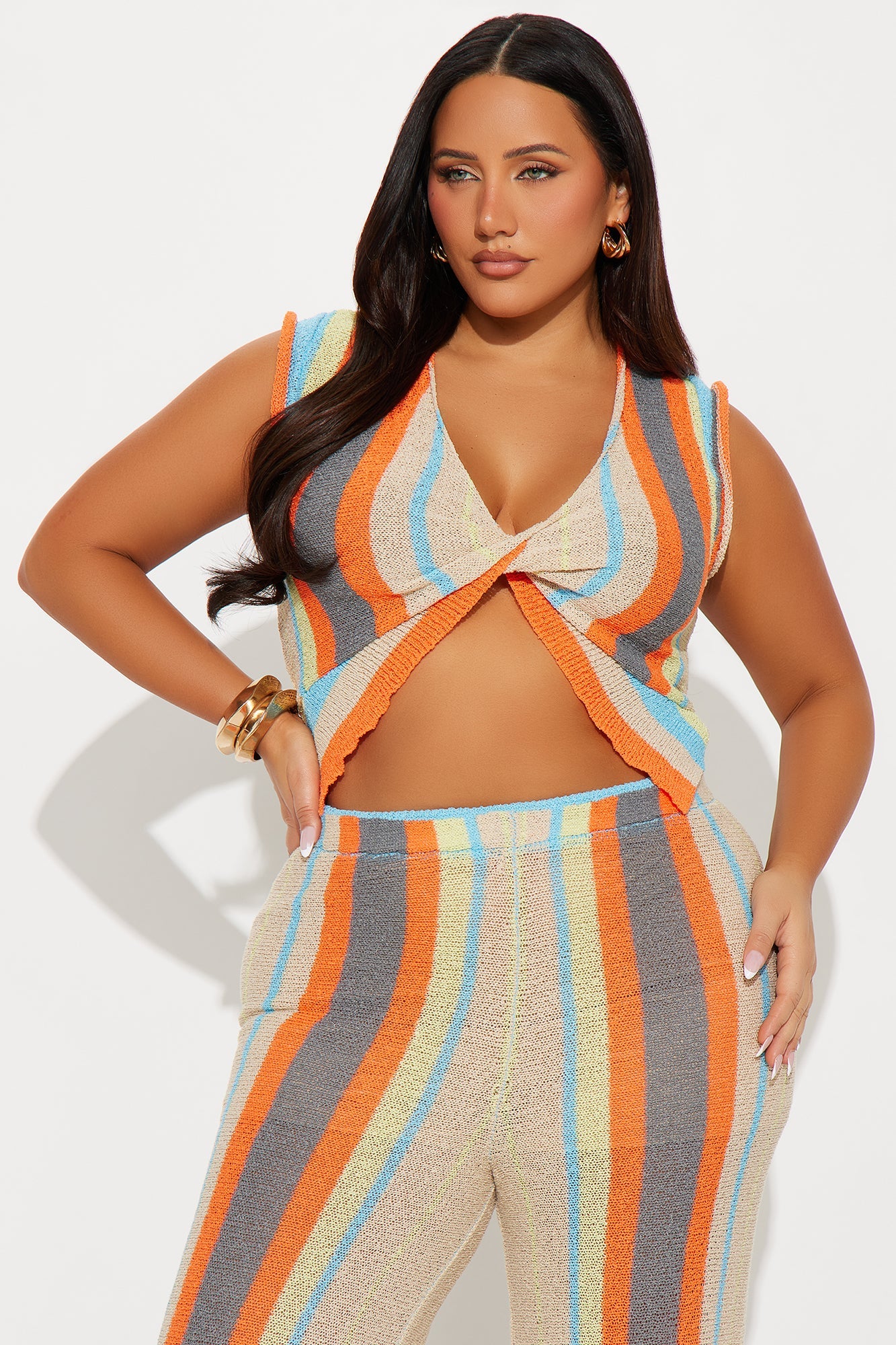 Festival Vibe Crochet Pant Set - Multi Color