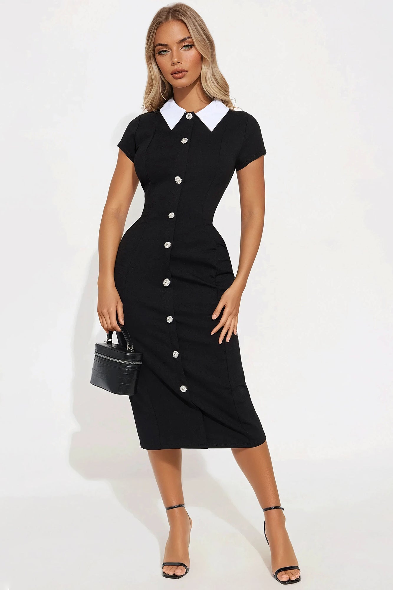 Pretty And Smart Ponte Midi Dress - Black