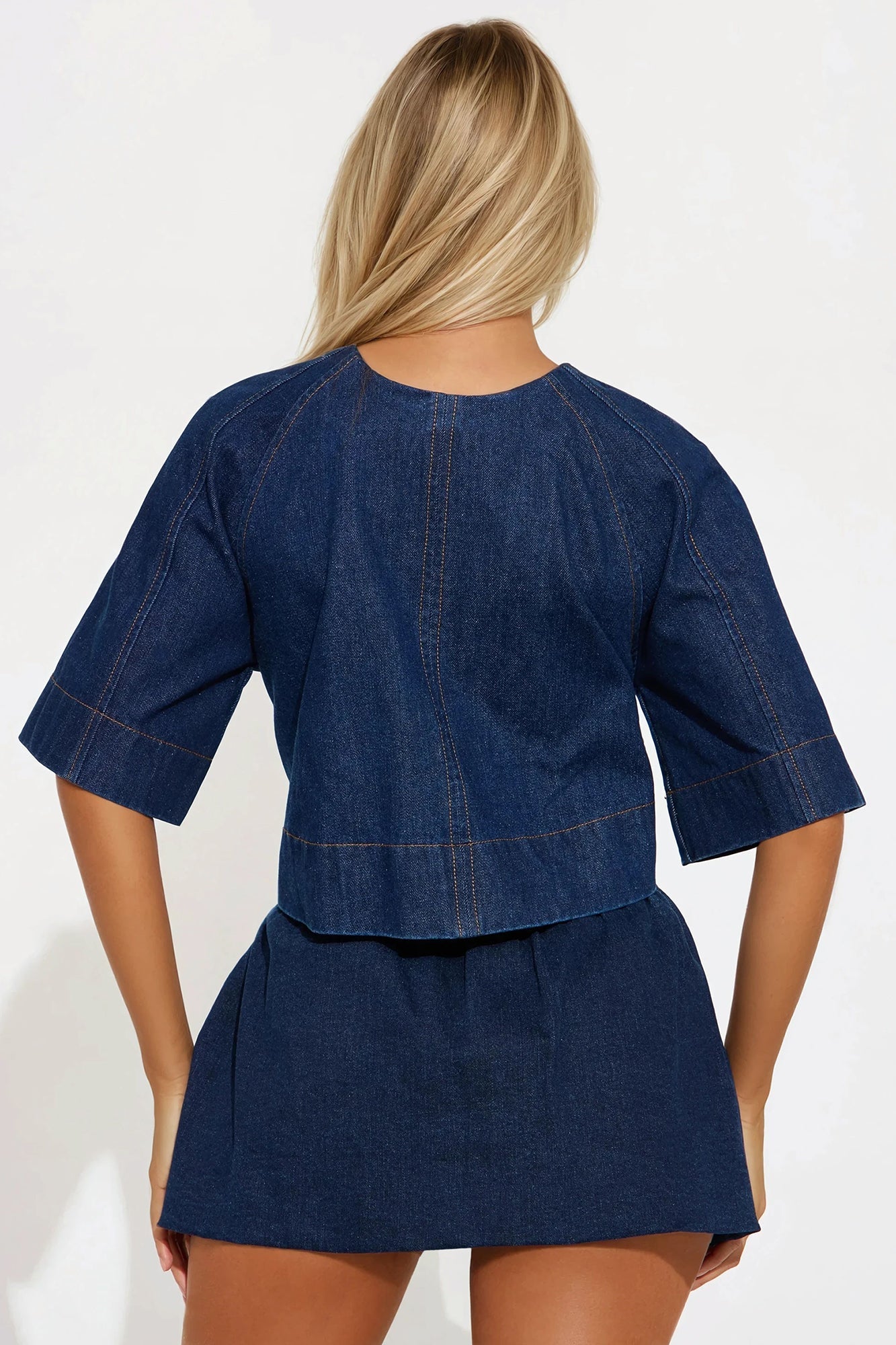 Karma Knows Denim Top - Dark Wash