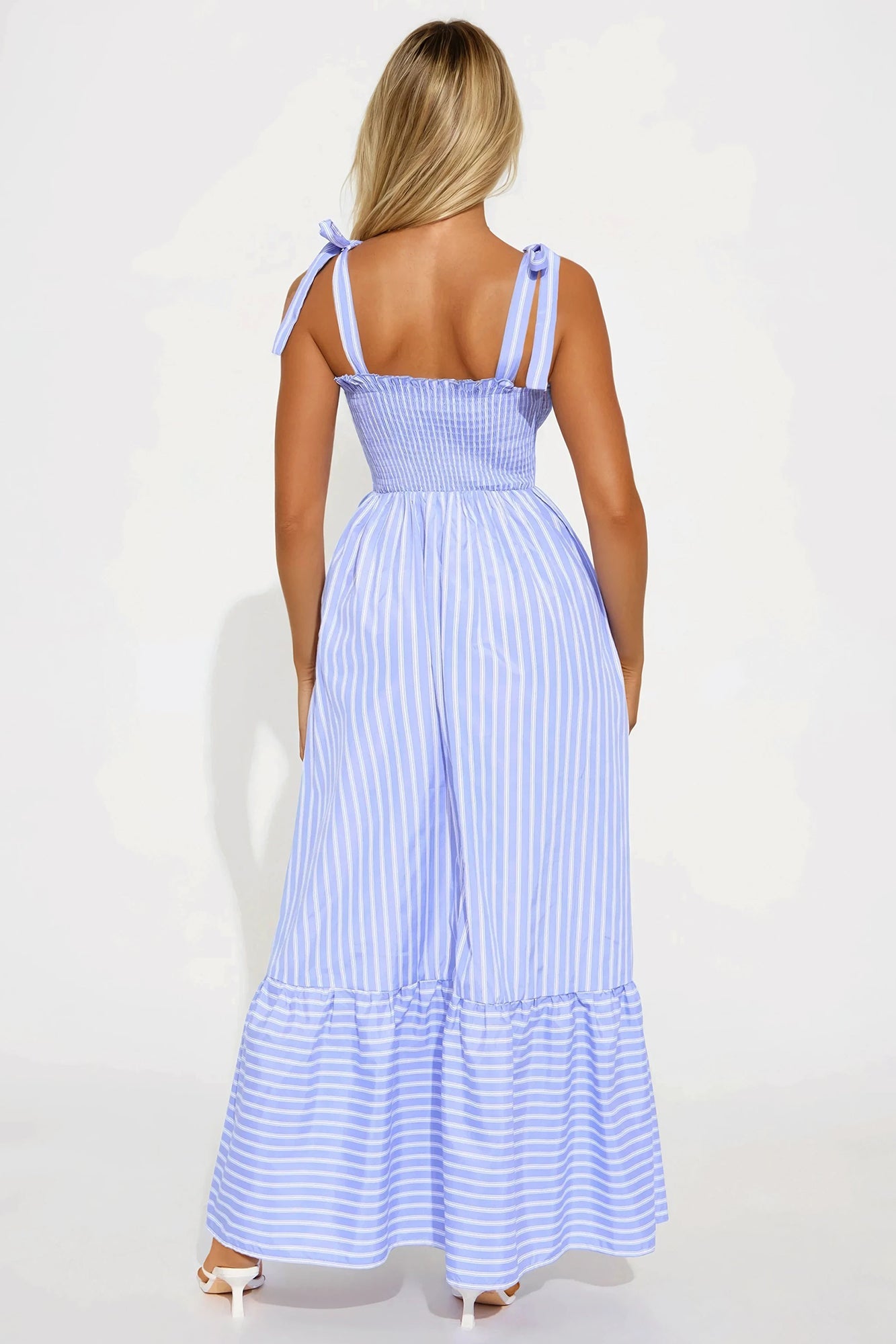 Kassi Poplin Maxi Dress - Blue/combo
