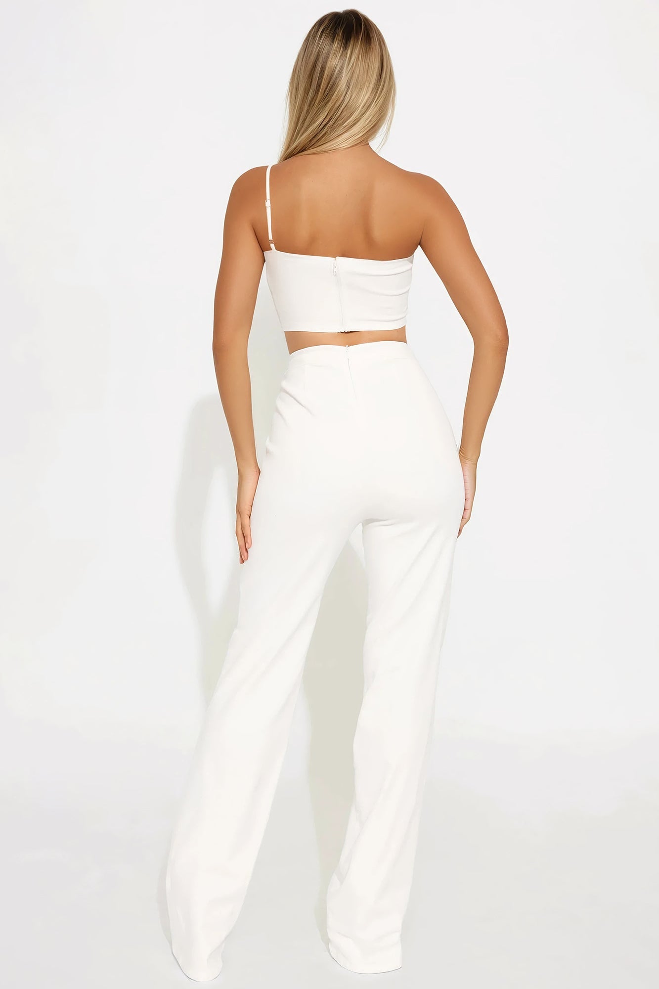 Denise Denim Pant Set - White
