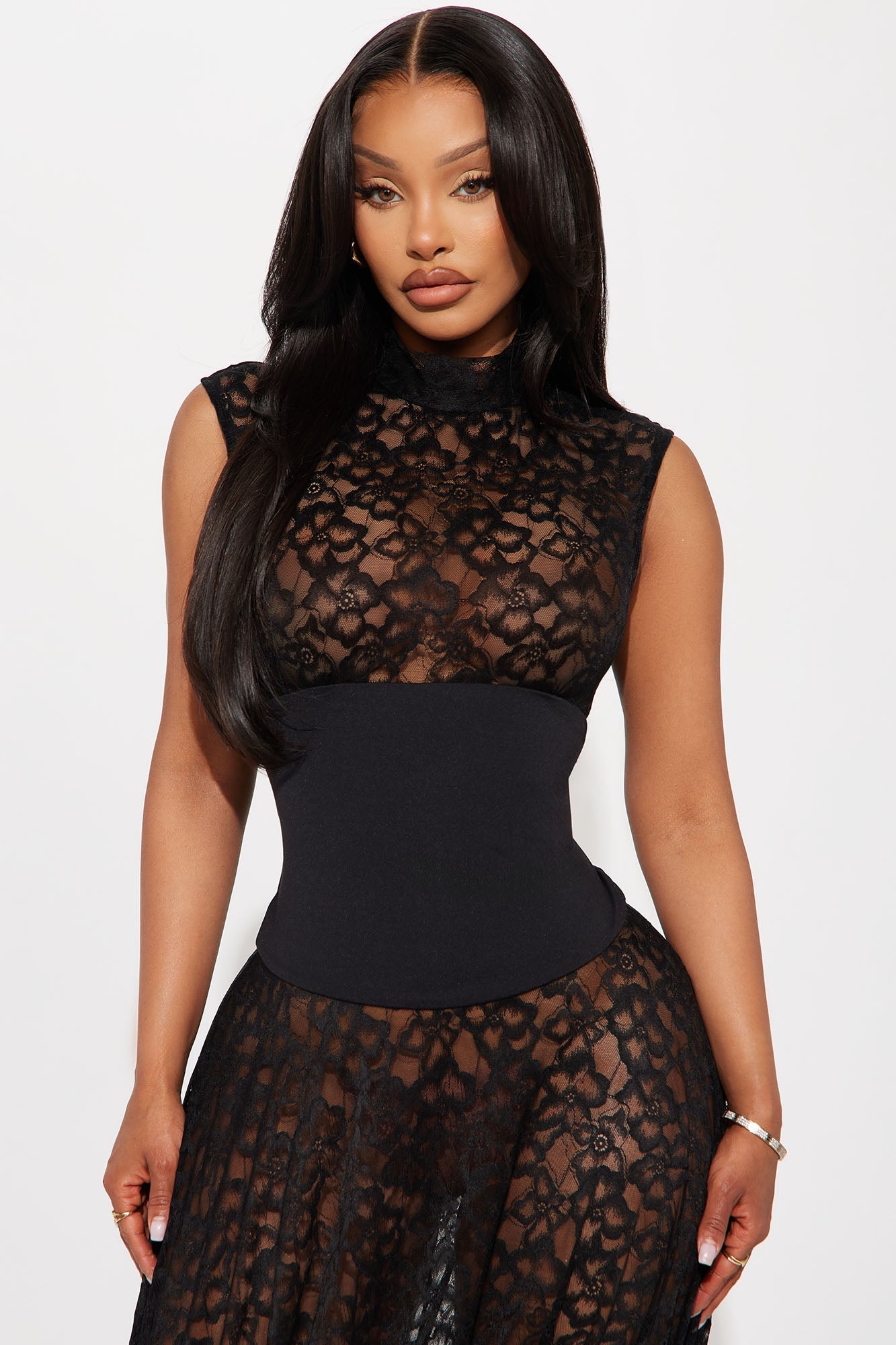 All Love Lace Maxi Dress - Black