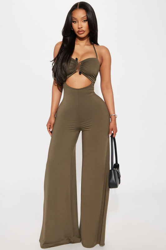 Aelin Cut Out Jumpsuit - Olive