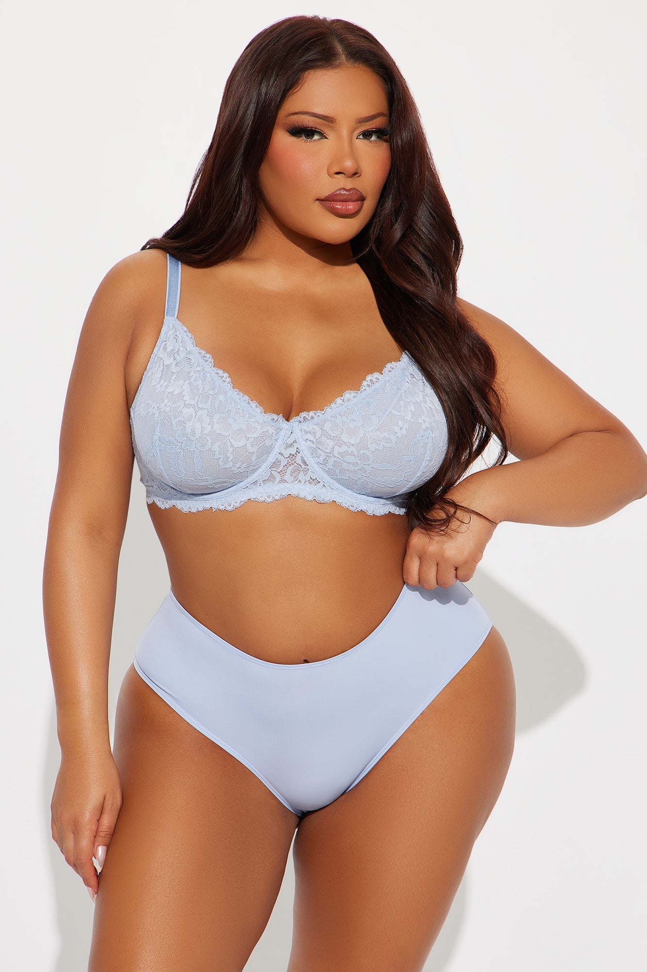 Nova Microfiber Mid Rise Hipster Panty - Light Blue