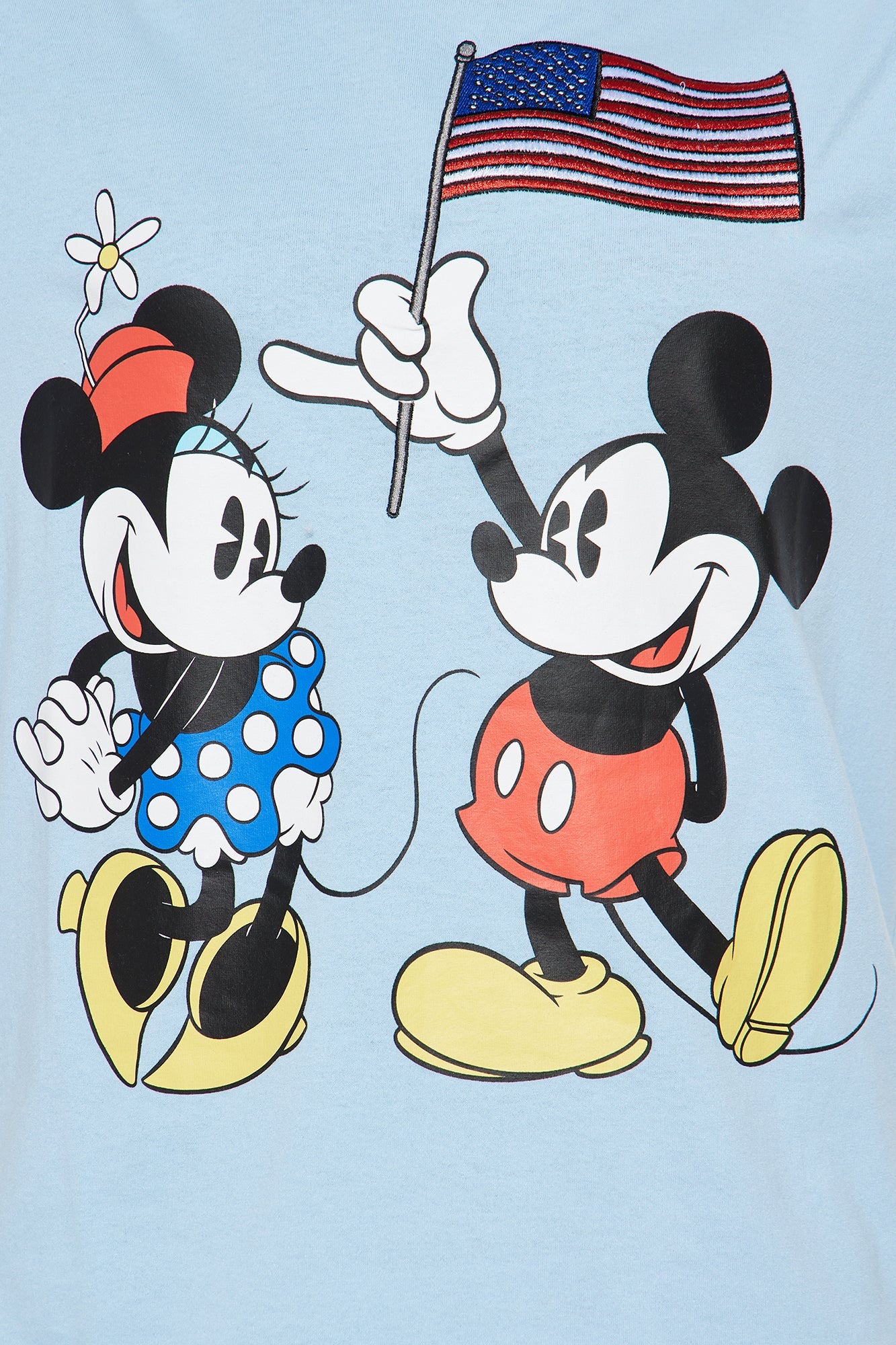 Minnie & Mickey Americana Tee - Light Blue