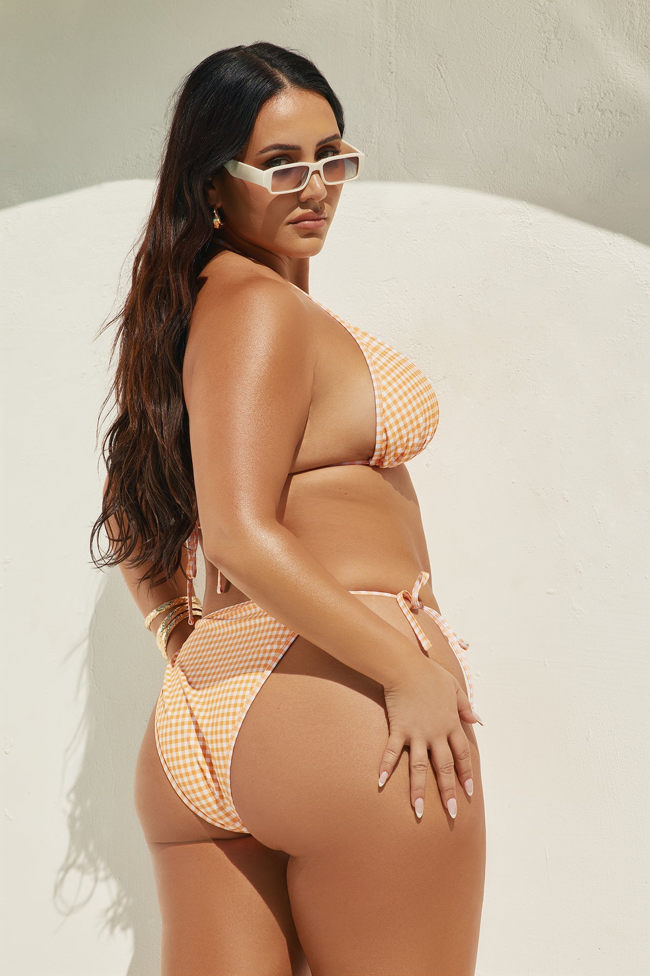 Honolulu Triangle Side Tie 2 Piece Bikini - Orange/combo