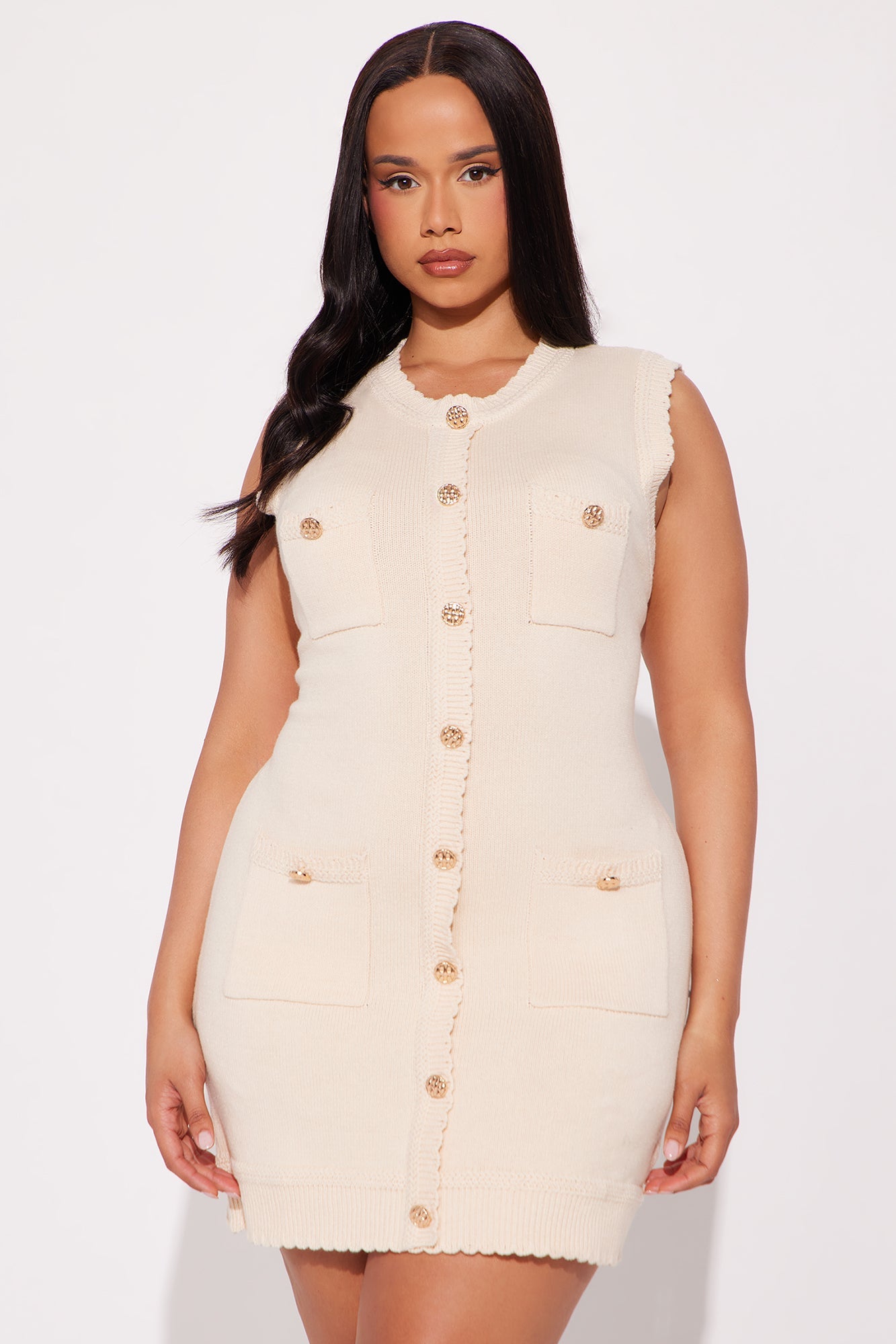 Frances Sweater Micro Mini Dress - Cream