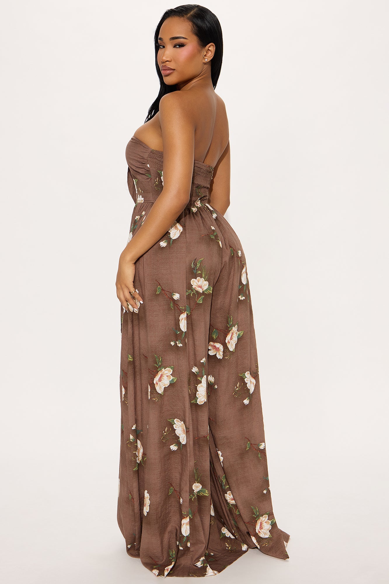 Scarlet Wide Leg Jumpsuit - Brown/combo