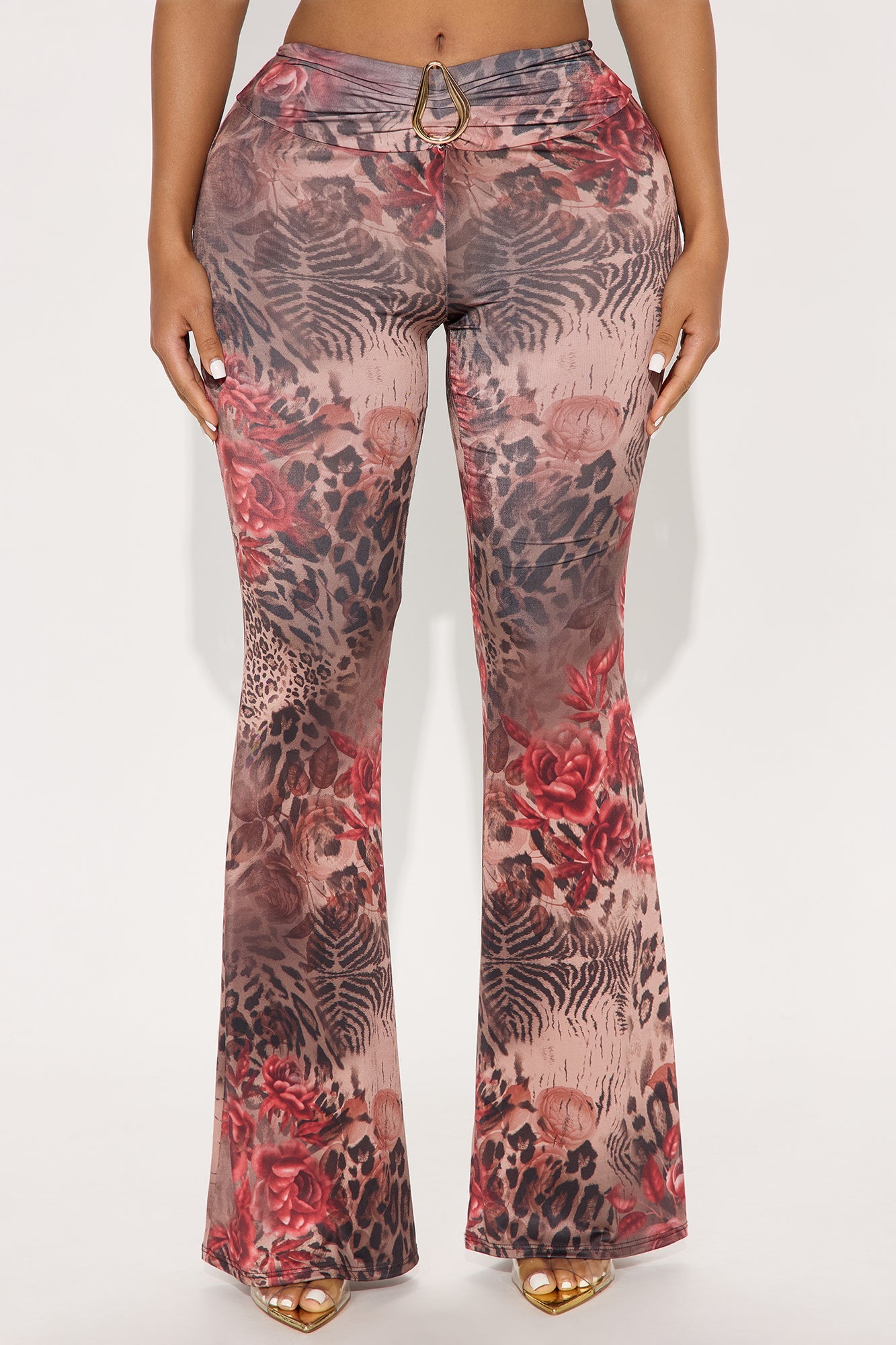 Wild Temptation Leopard Flare Pant - Brown Combo
