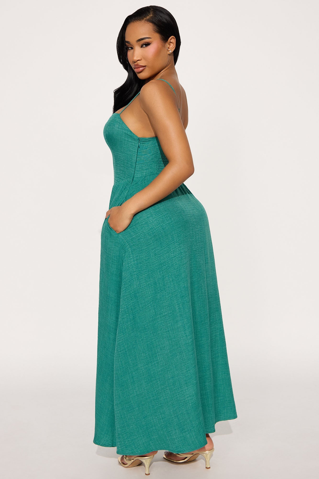 Salina A Line Maxi Dress - Green