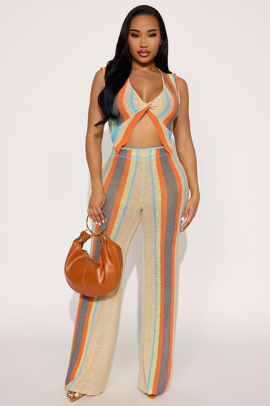 Festival Vibe Crochet Pant Set - Multi Color
