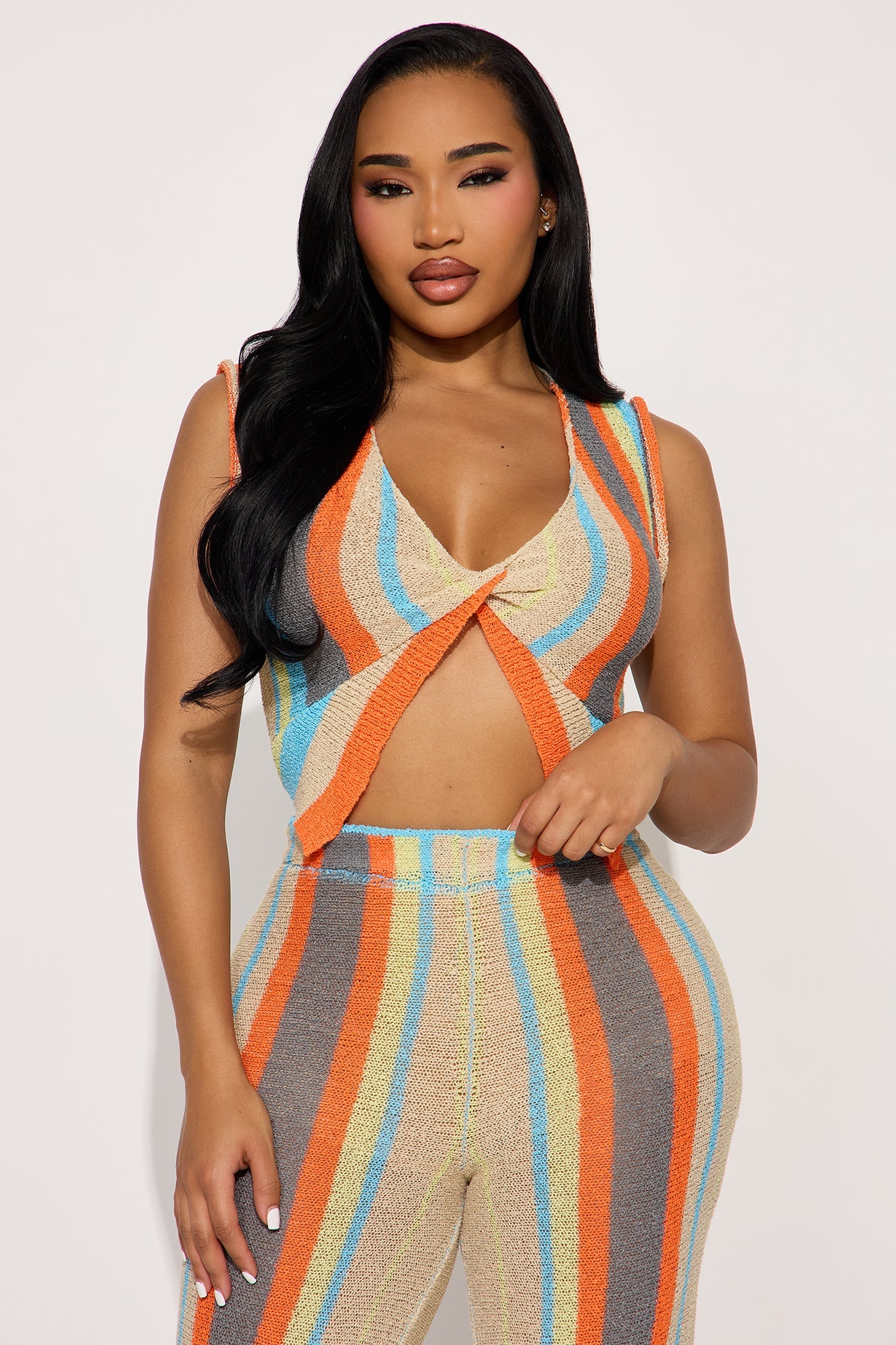 Festival Vibe Crochet Pant Set - Multi Color