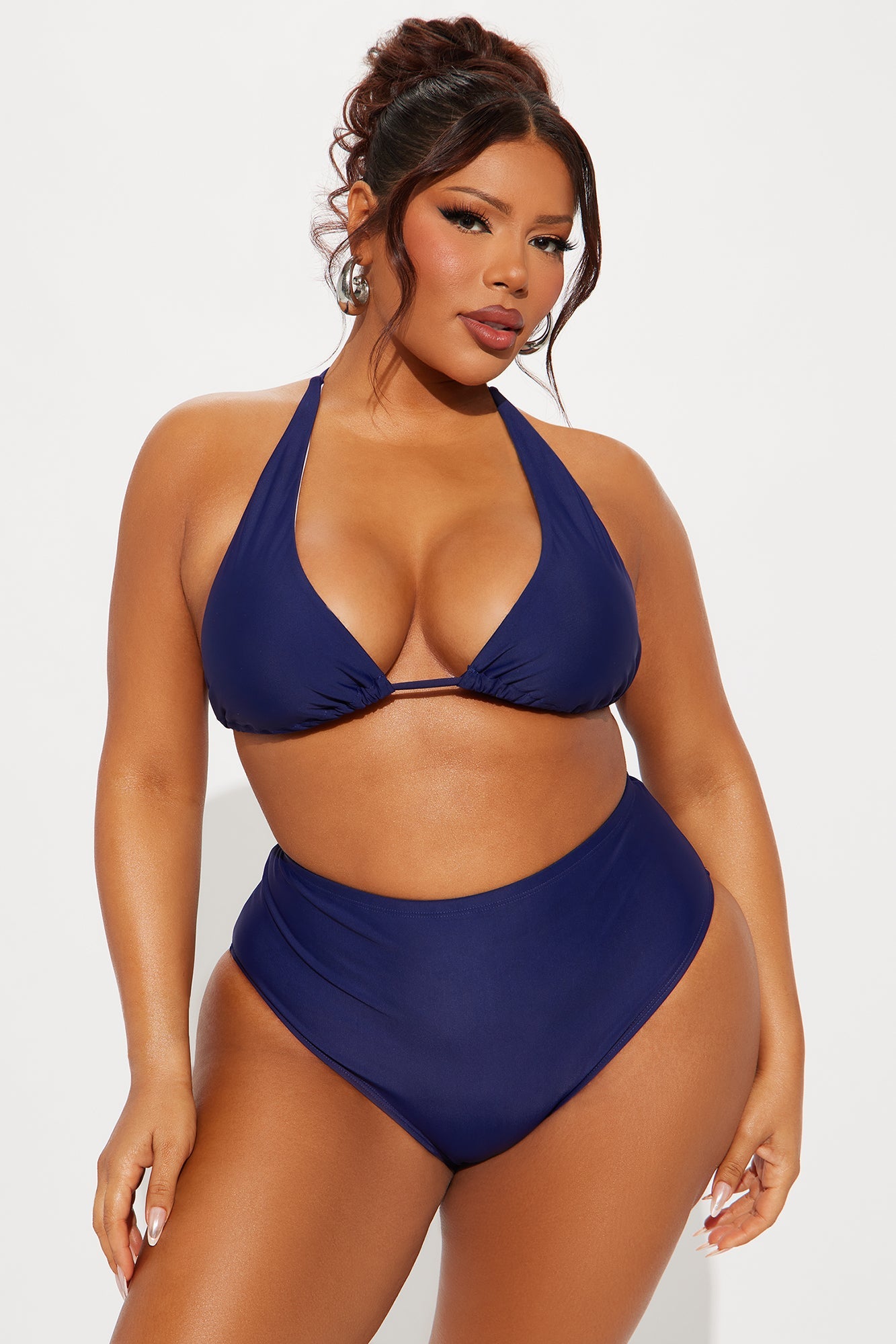 Honolulu Halter High Waist 2 Piece Bikini - Navy