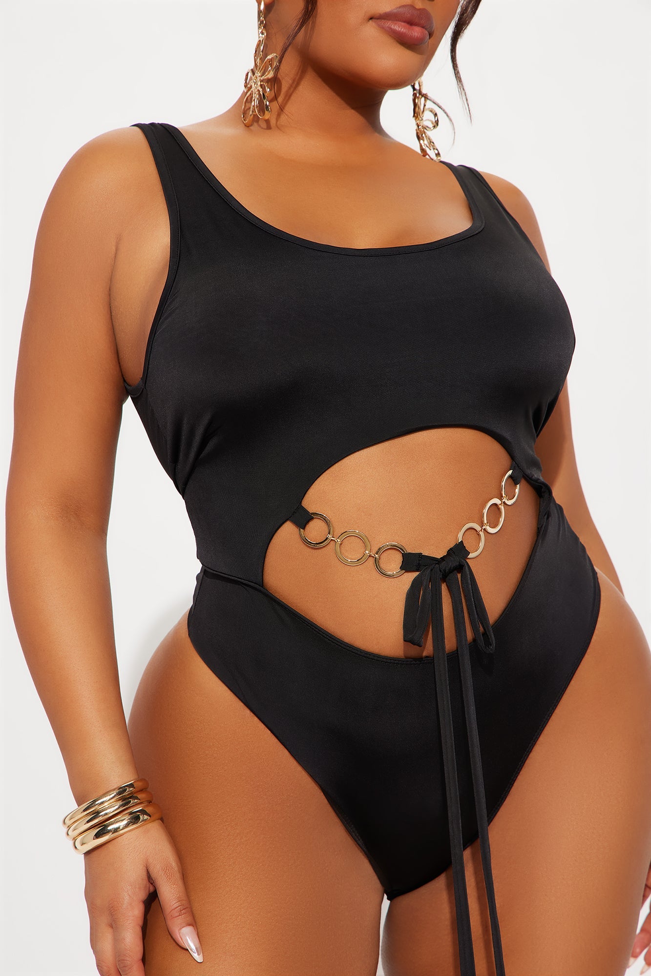 Dominant Girly High Cut Bodysuit - Black