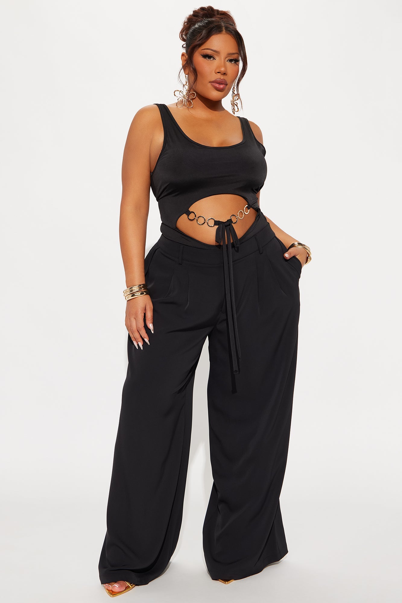Dominant Girly High Cut Bodysuit - Black