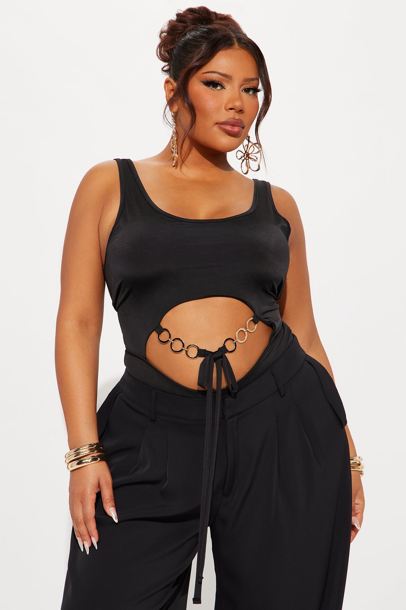 Dominant Girly High Cut Bodysuit - Black