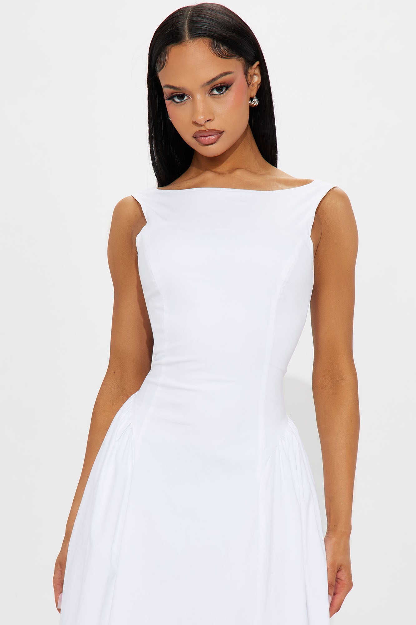 Anne Backless Maxi Dress - White