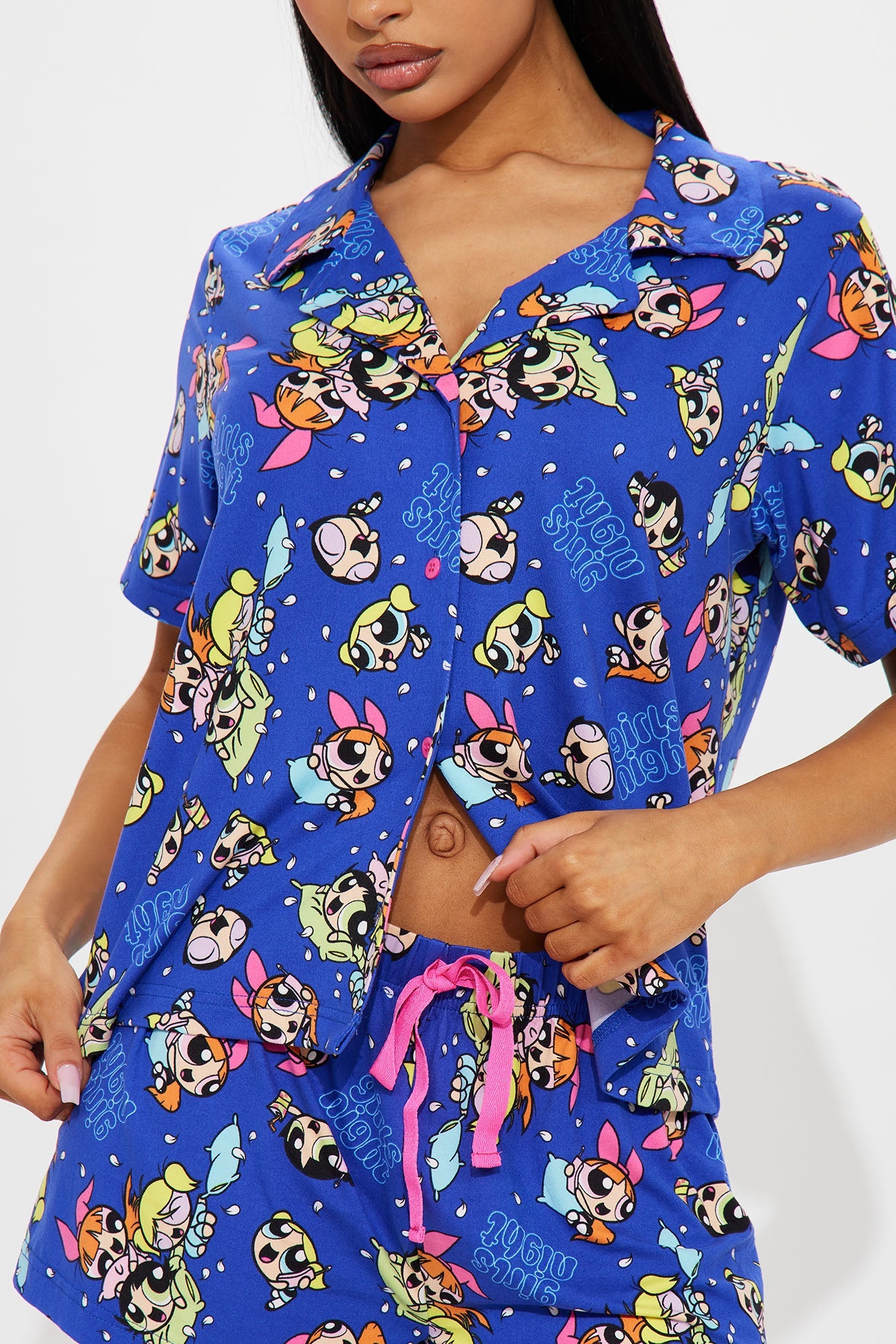 Girls Night Power Puff Girls PJ Short Set - Blue/combo