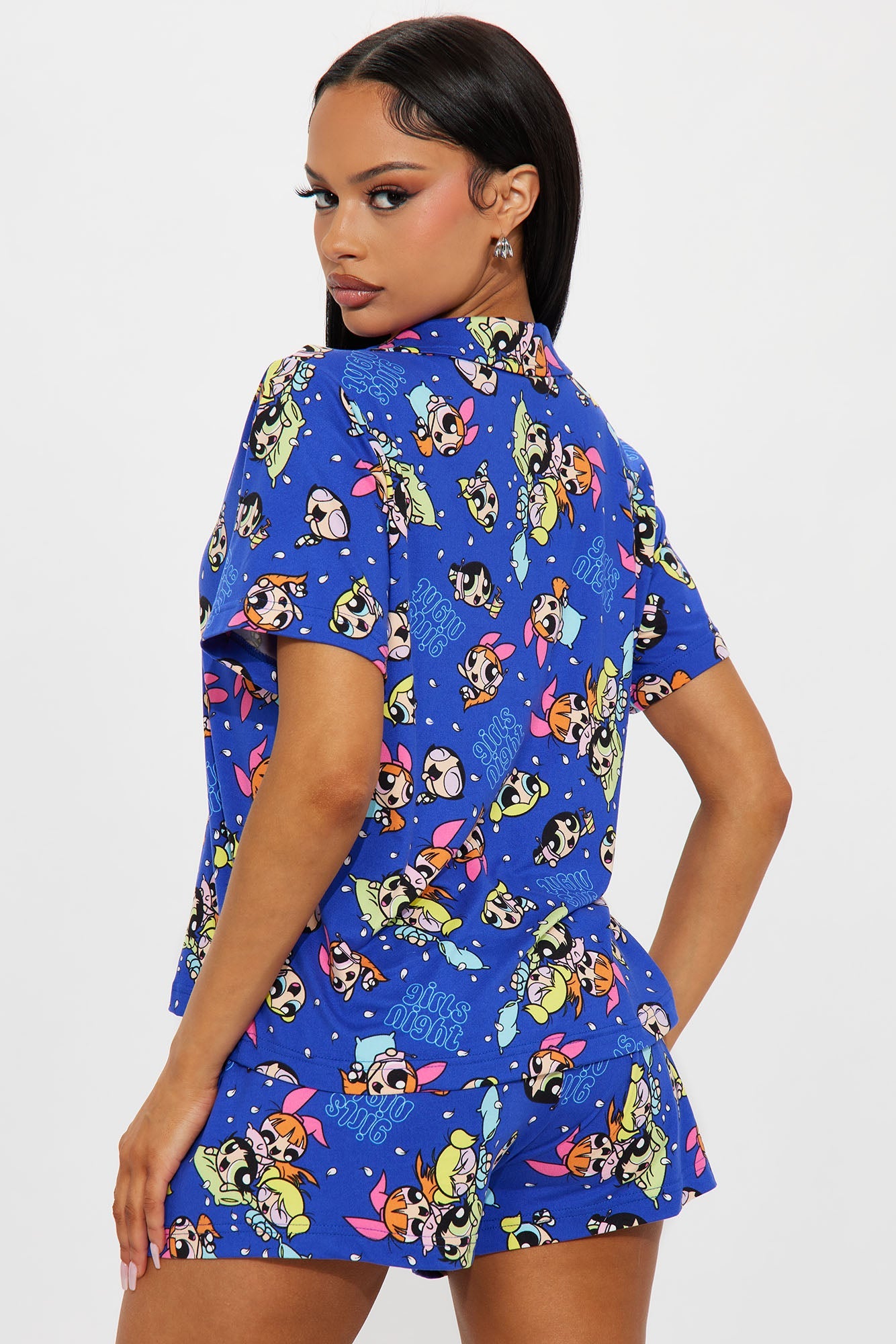 Girls Night Power Puff Girls PJ Short Set - Blue/combo
