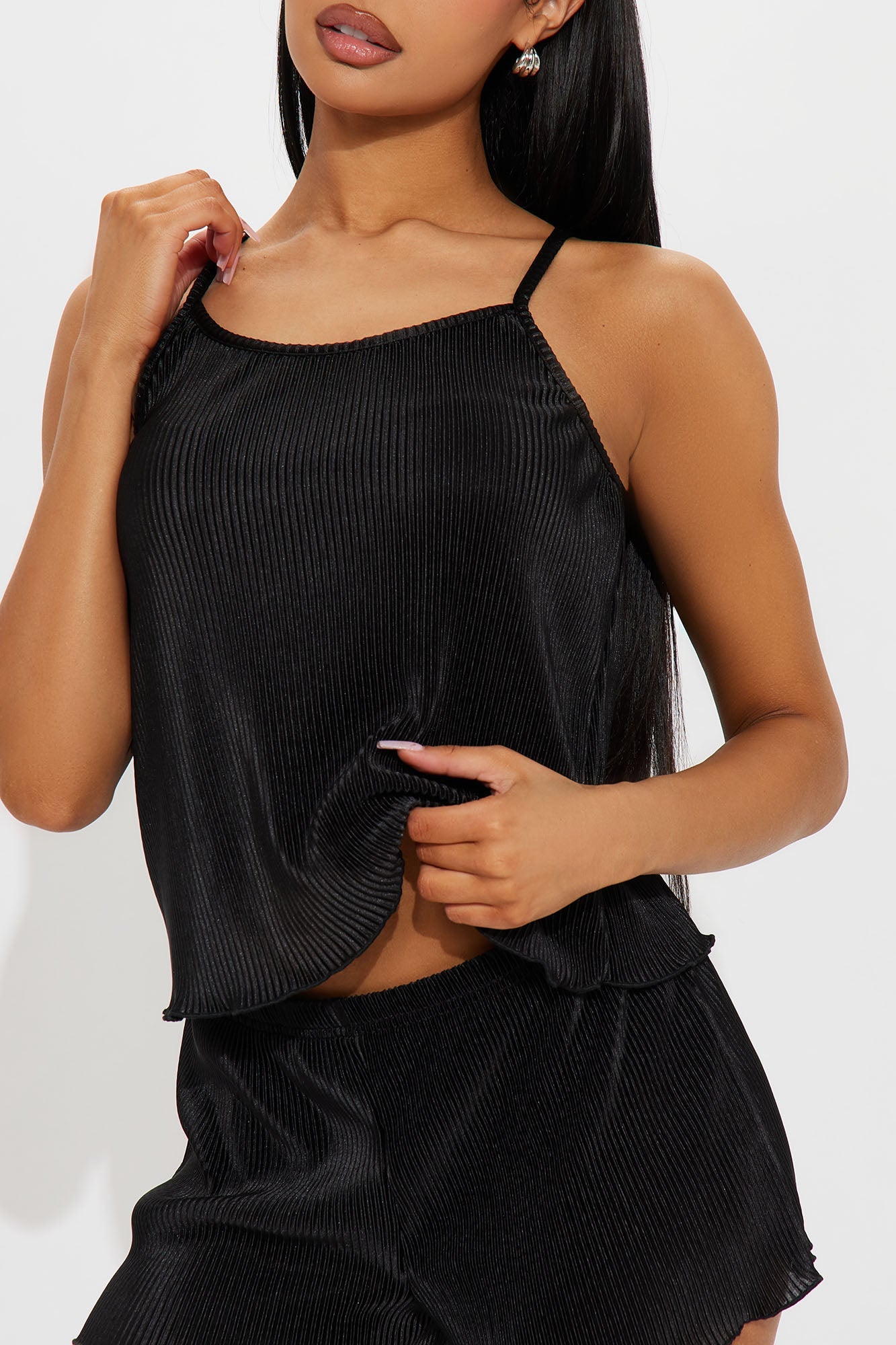 Always Bedtime Plisse PJ Short Set - Black