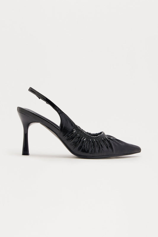 Envious Patent Slingback Pumps - Black