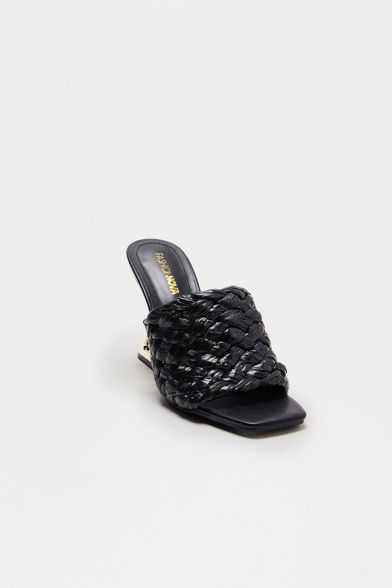 Evari Raffia Novelty Wedges - Black