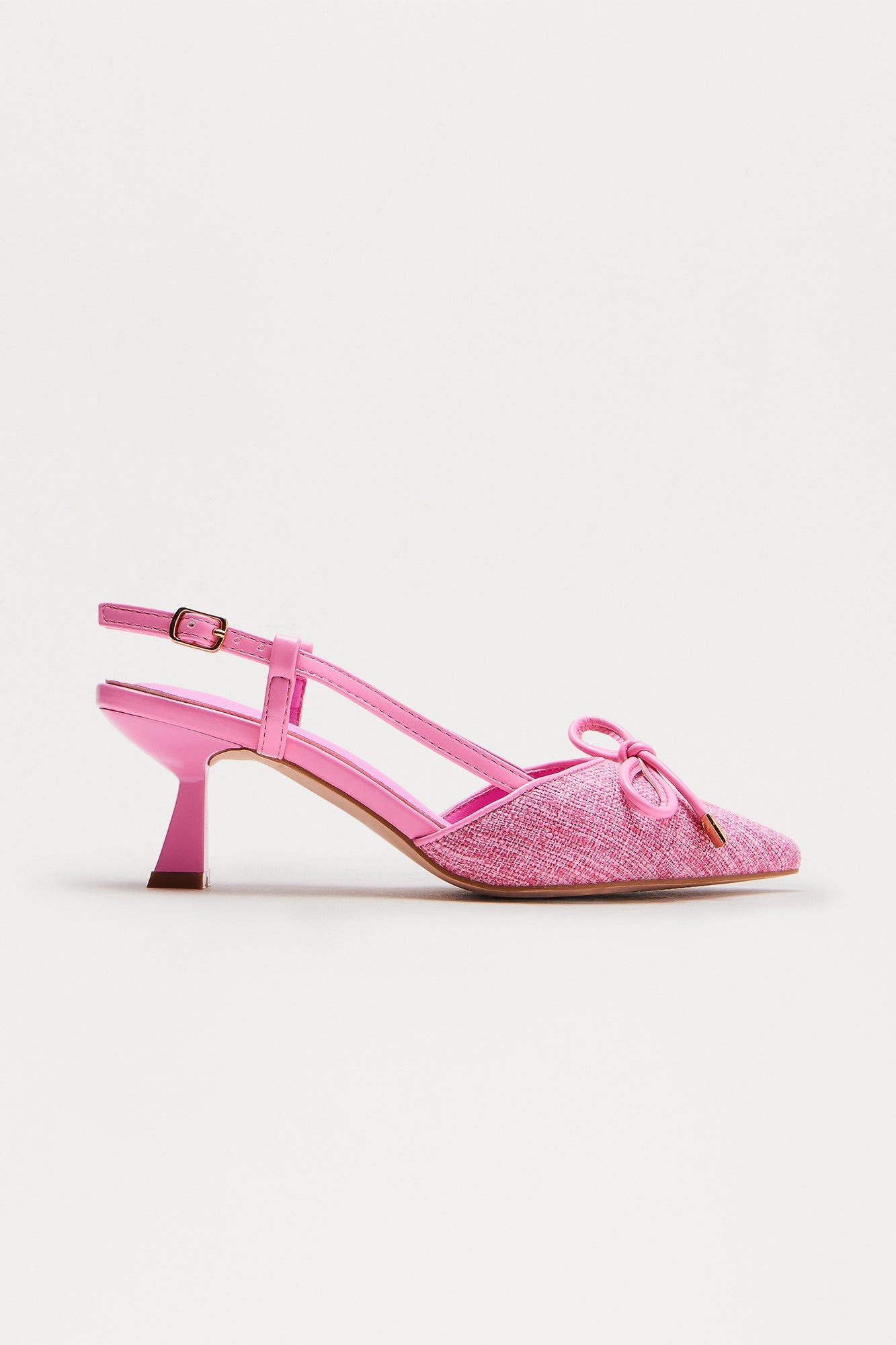 Jade Slingback Bow Pumps - Pink