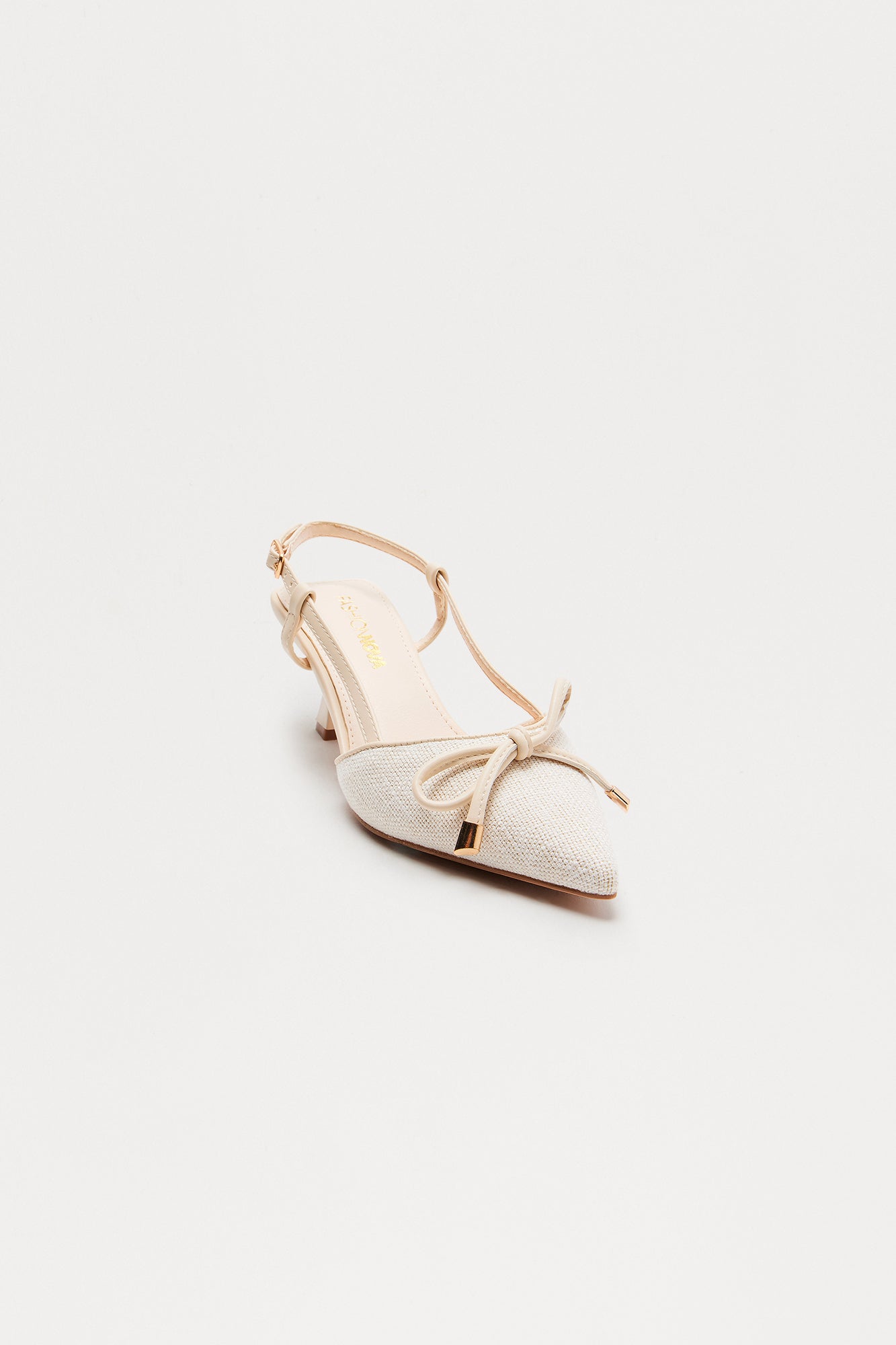 Jade Slingback Bow Pumps - White