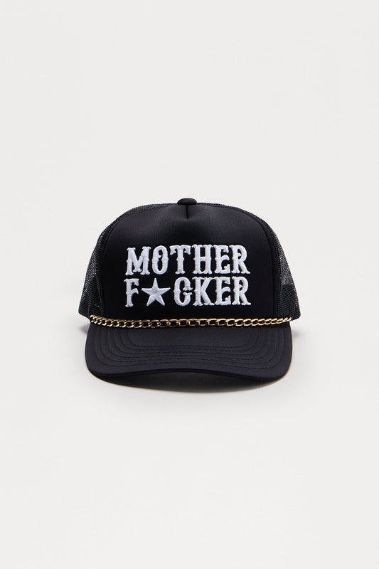 MotherF*cker Chain Trucker Hat - Black/White