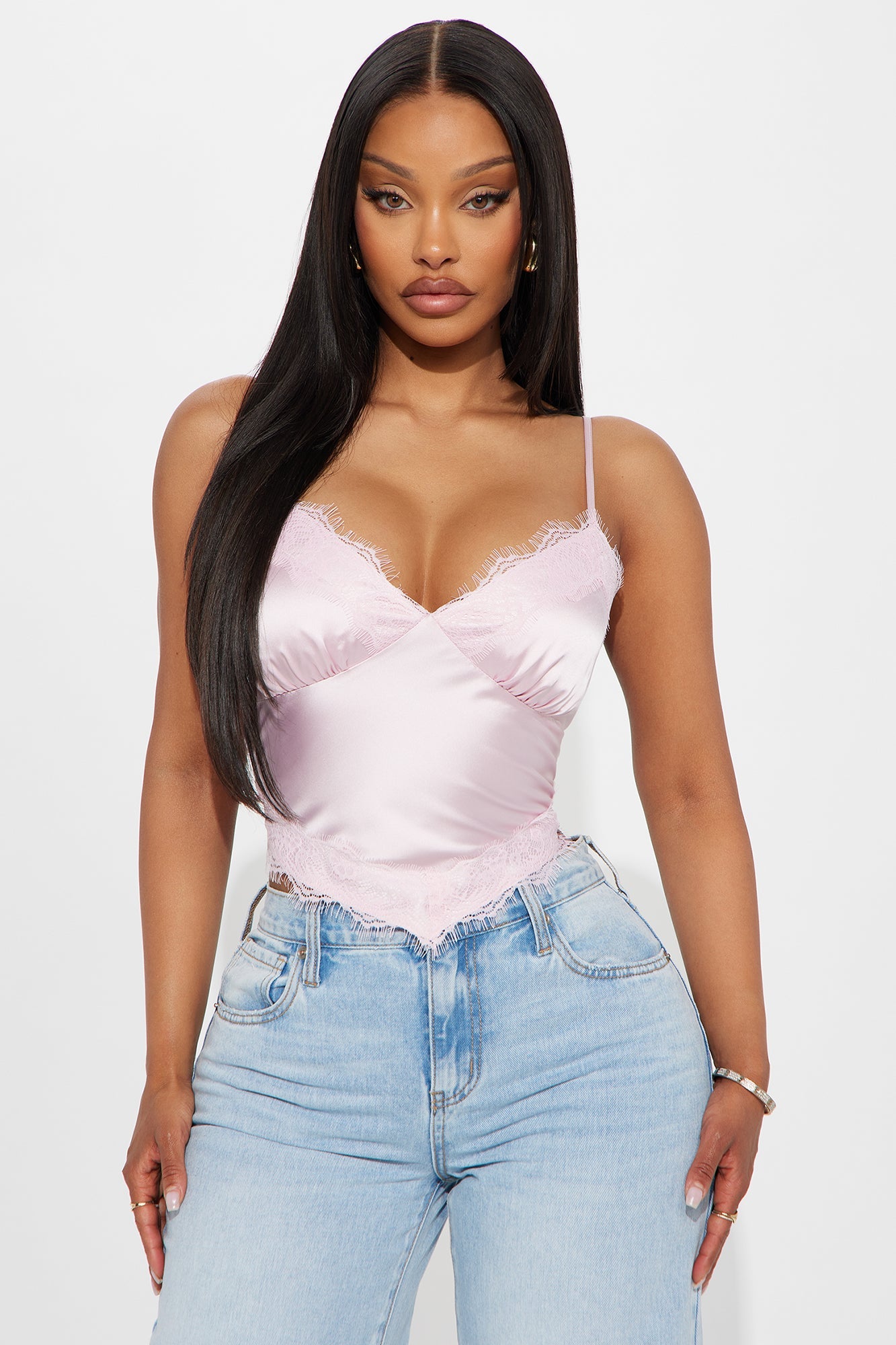 On A Date Satin Cami Top - Pink