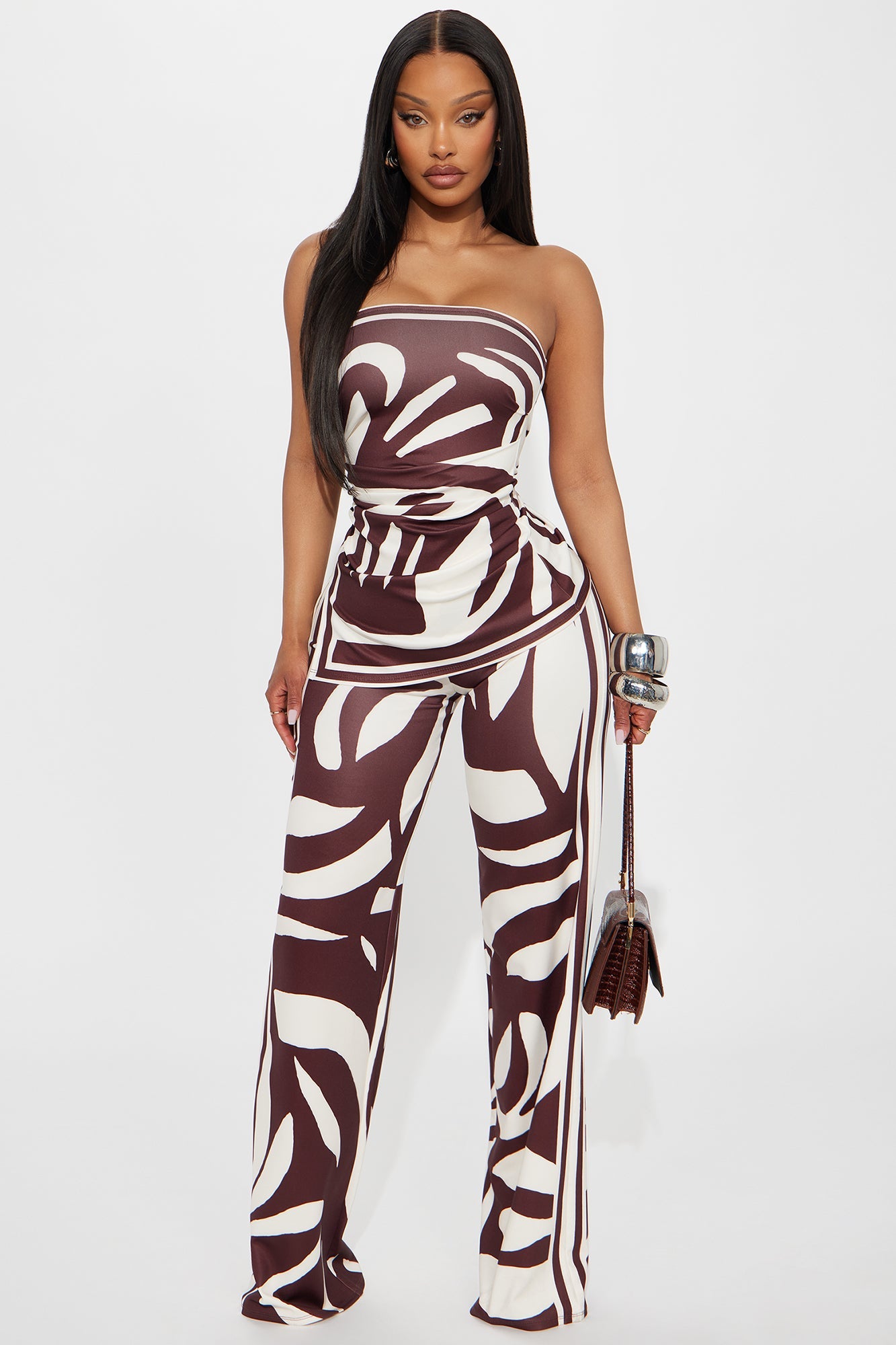 Mei Lani Pant Set - Brown/combo
