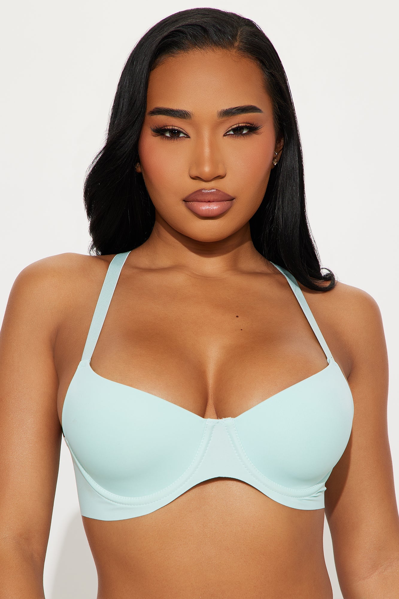 Smooth Like That Lightly Lined Scuba Demi Bra - Blue