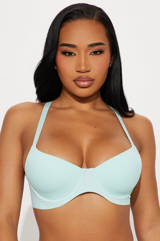 Smooth Like That Lightly Lined Scuba Demi Bra - Blue
