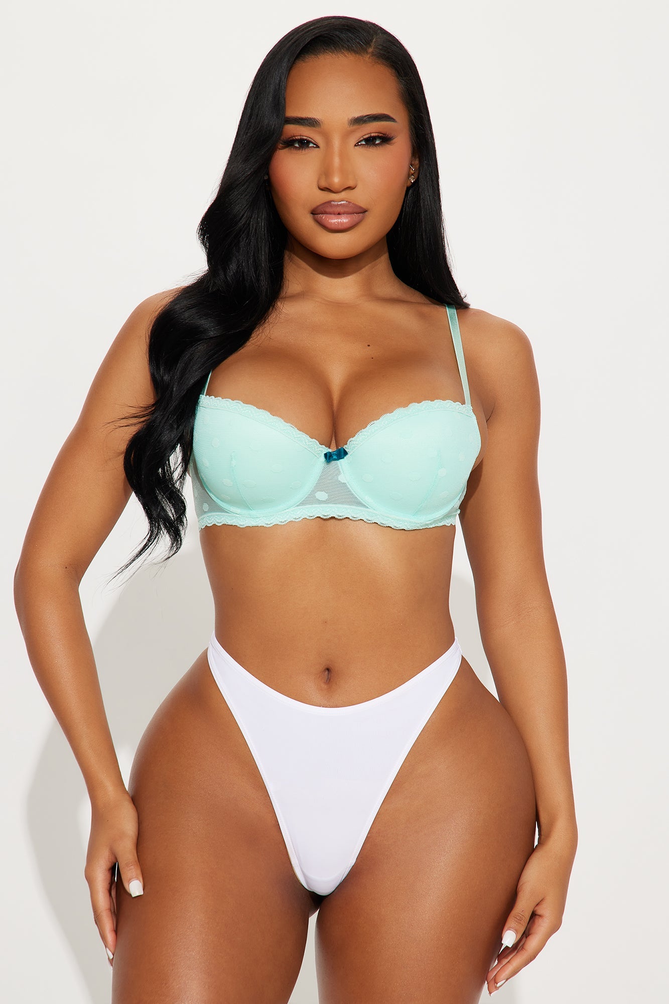So Fetch Mesh Balconette Push Up Bra - Turquoise