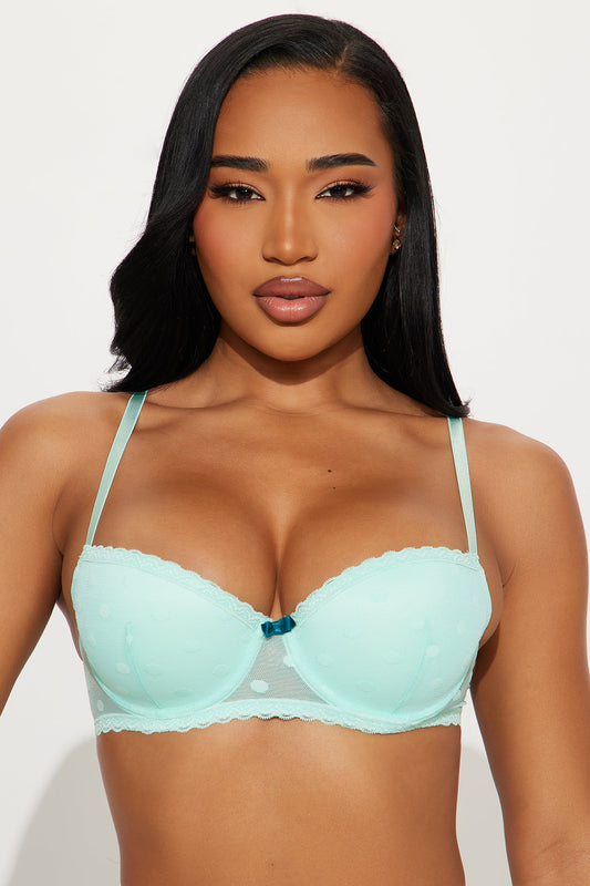 So Fetch Mesh Balconette Push Up Bra - Turquoise