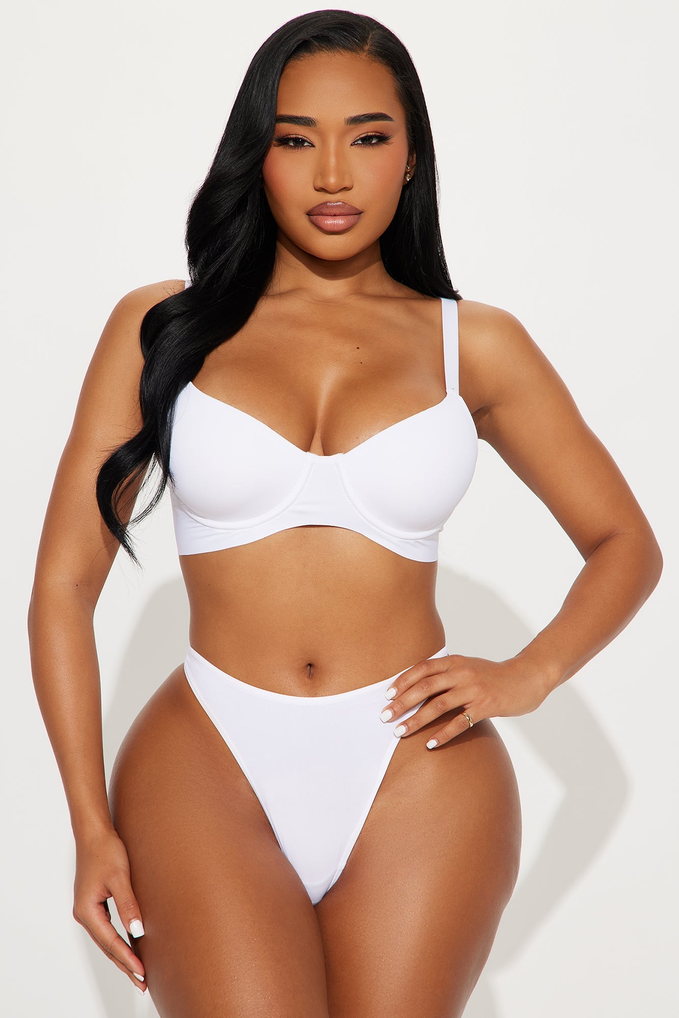 Smooth Like That Lightly Lined Scuba Demi Bra - White
