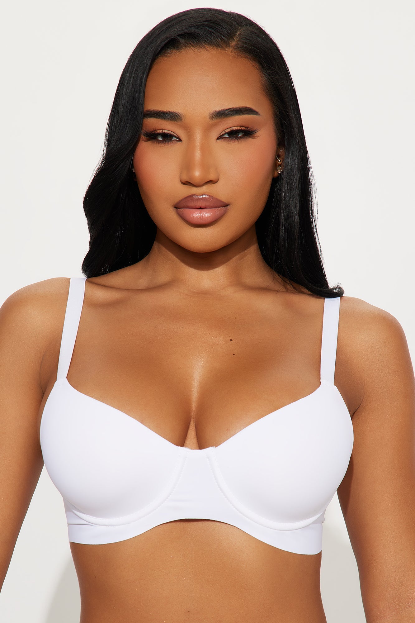 Smooth Like That Lightly Lined Scuba Demi Bra - White