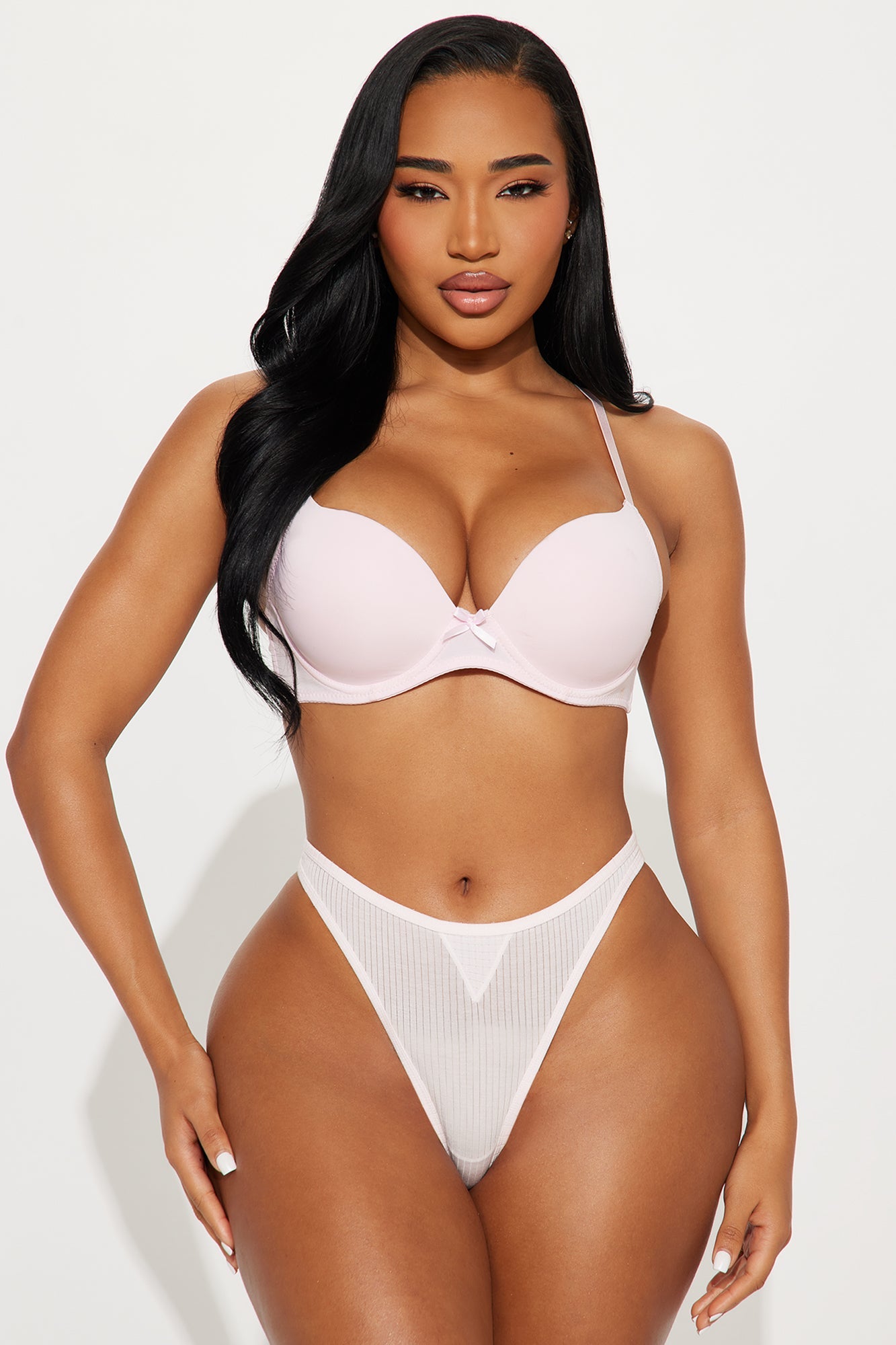 On Repeat Ribbed Thong Panty - Pink