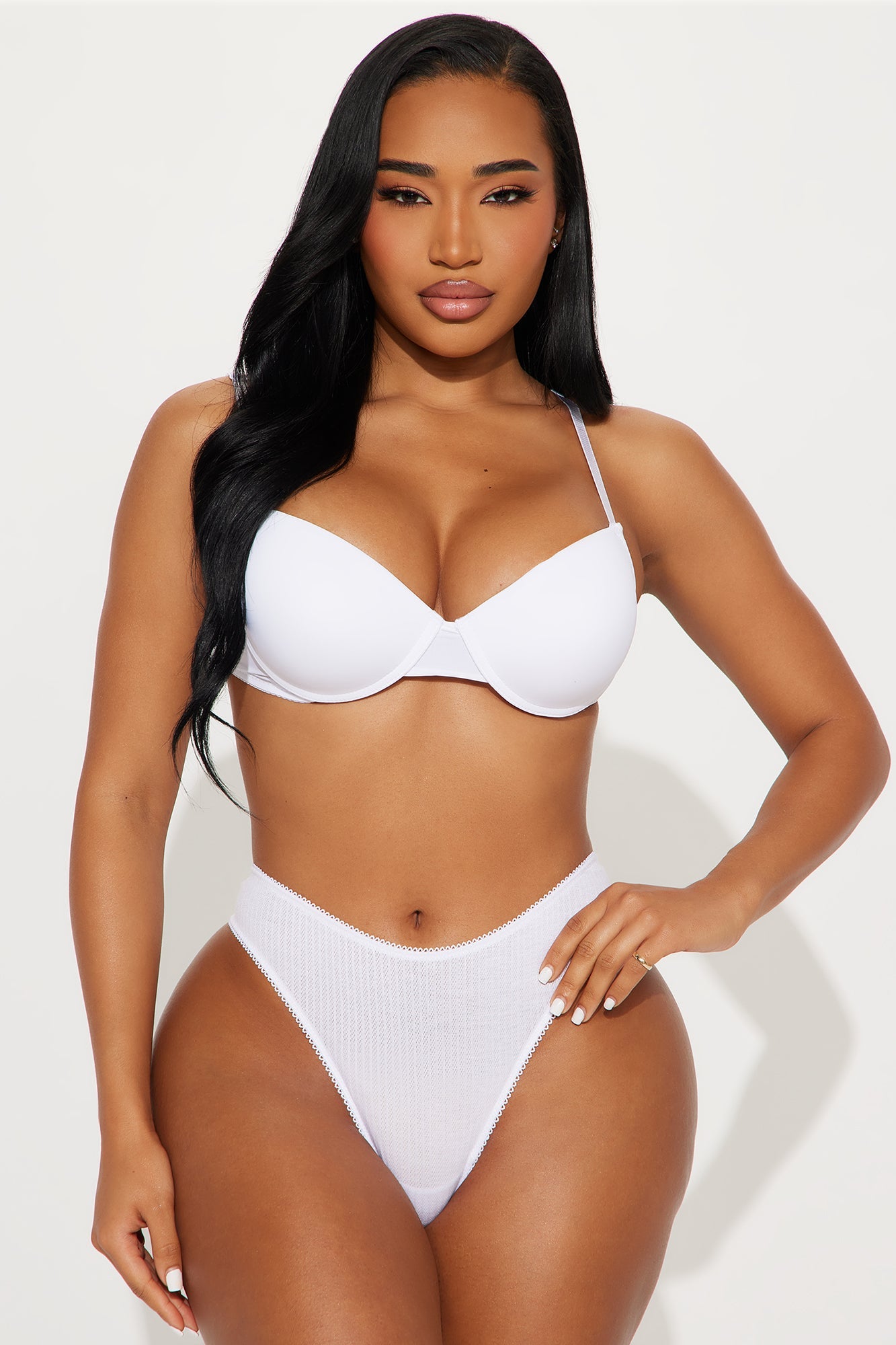 Cute On The Couch Pointelle Thong - White