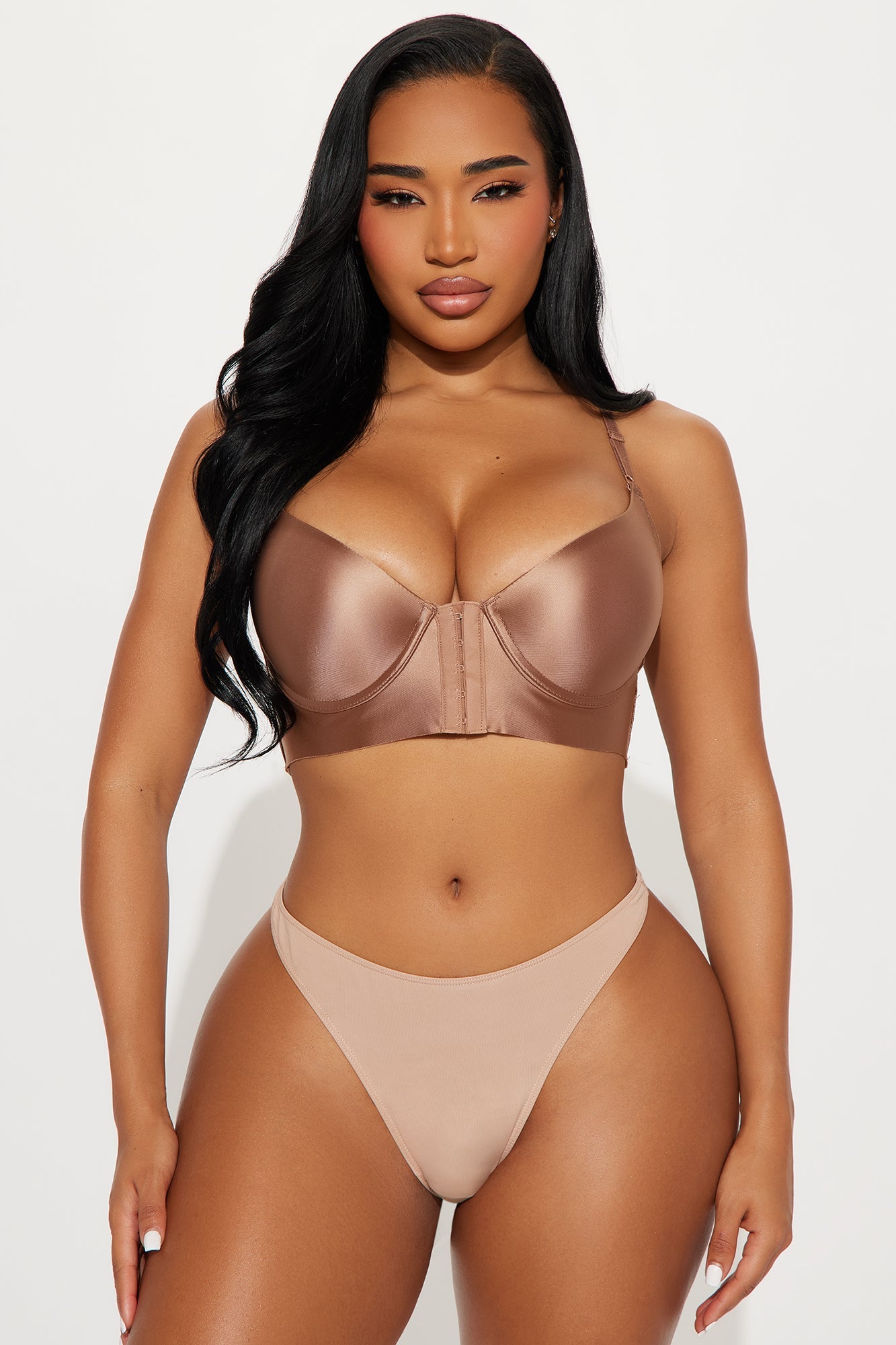 Holding It Together Lightly Padded Back Smoothing Bra - Camel