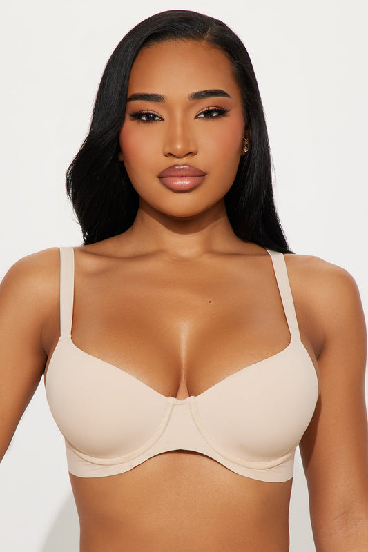 Smooth Like That Lightly Lined Scuba Demi Bra - Tan
