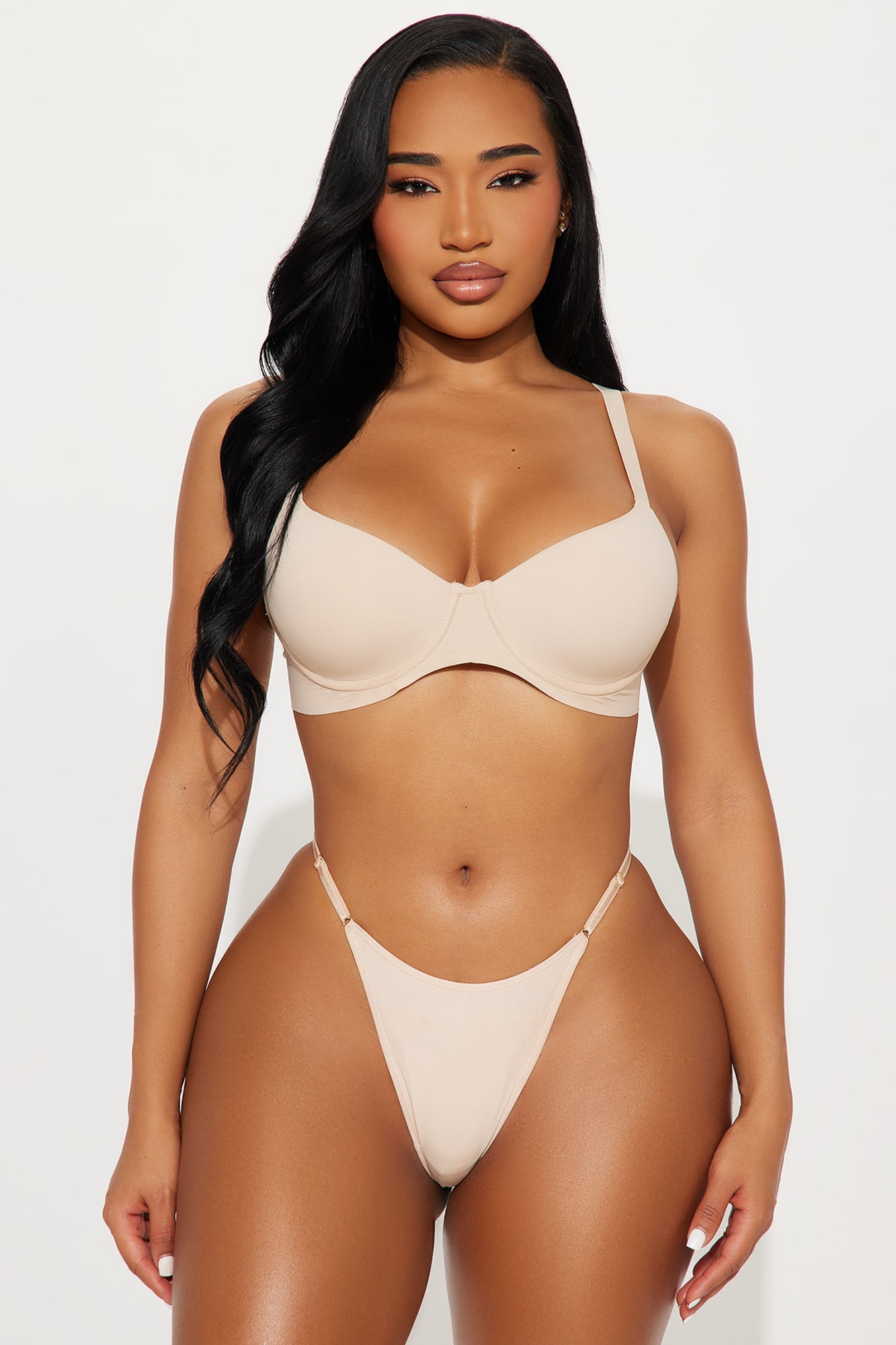 Nova Microfiber String Thong Panty - Nude
